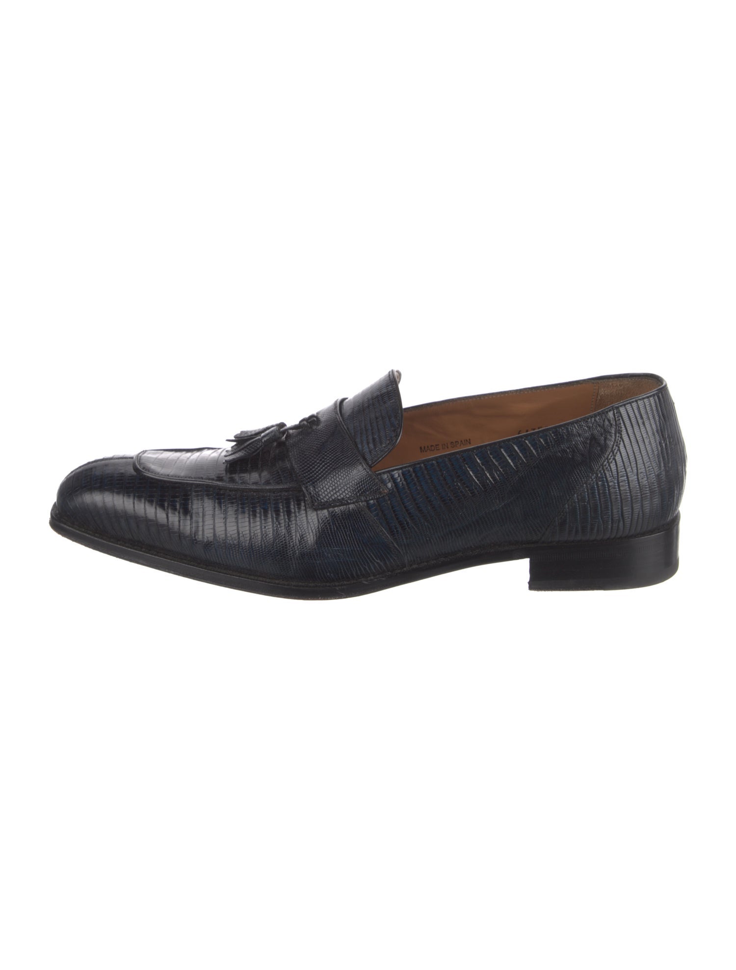 Mezlan Lizard Tassel Accents Dress Loafers
