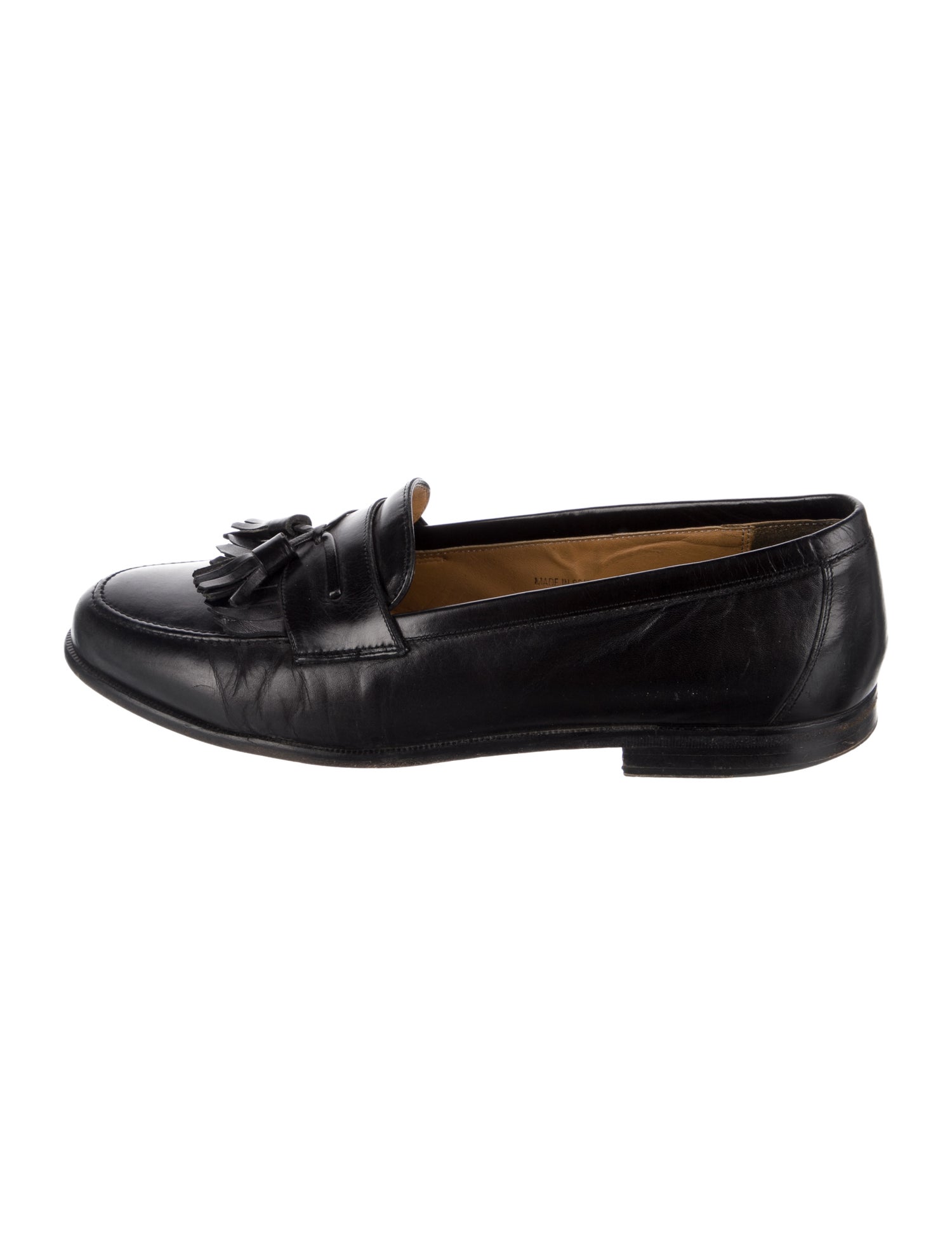 Mezlan Leather Tassel Accents Dress Loafers