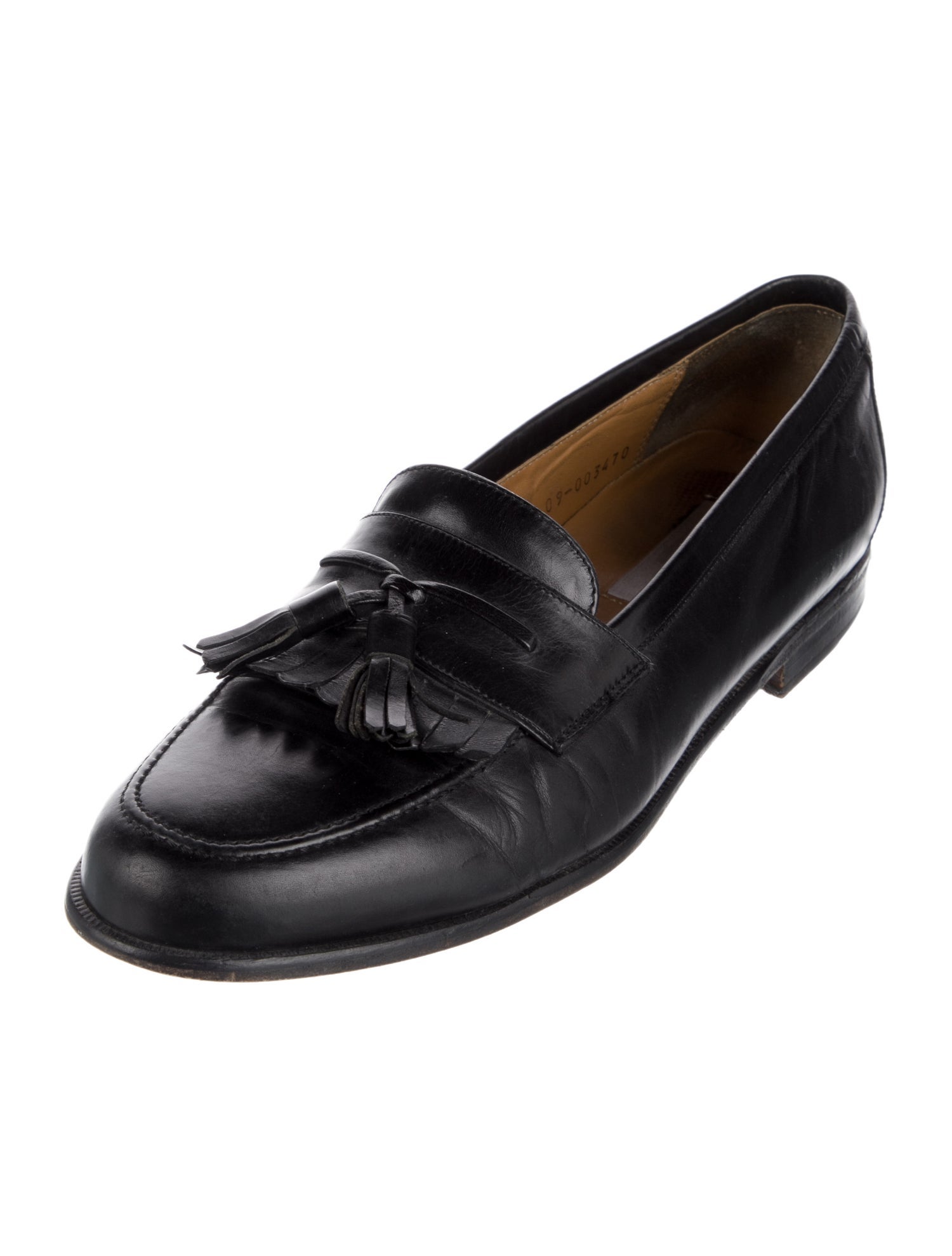 Mezlan Leather Tassel Accents Dress Loafers