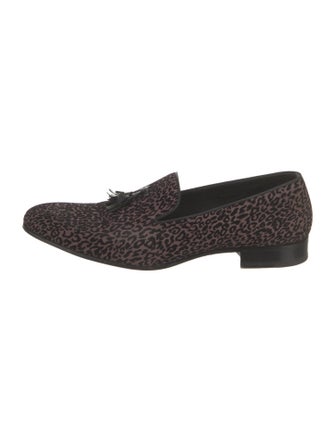Mezlan Velvet Animal Print Loafers