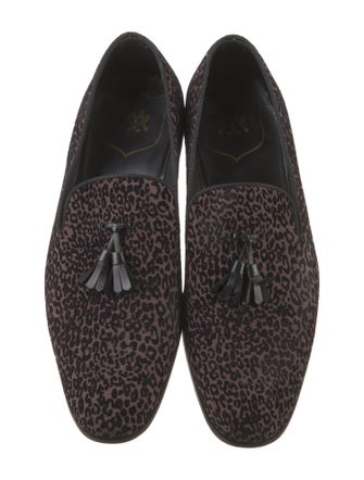 Mezlan Velvet Animal Print Loafers