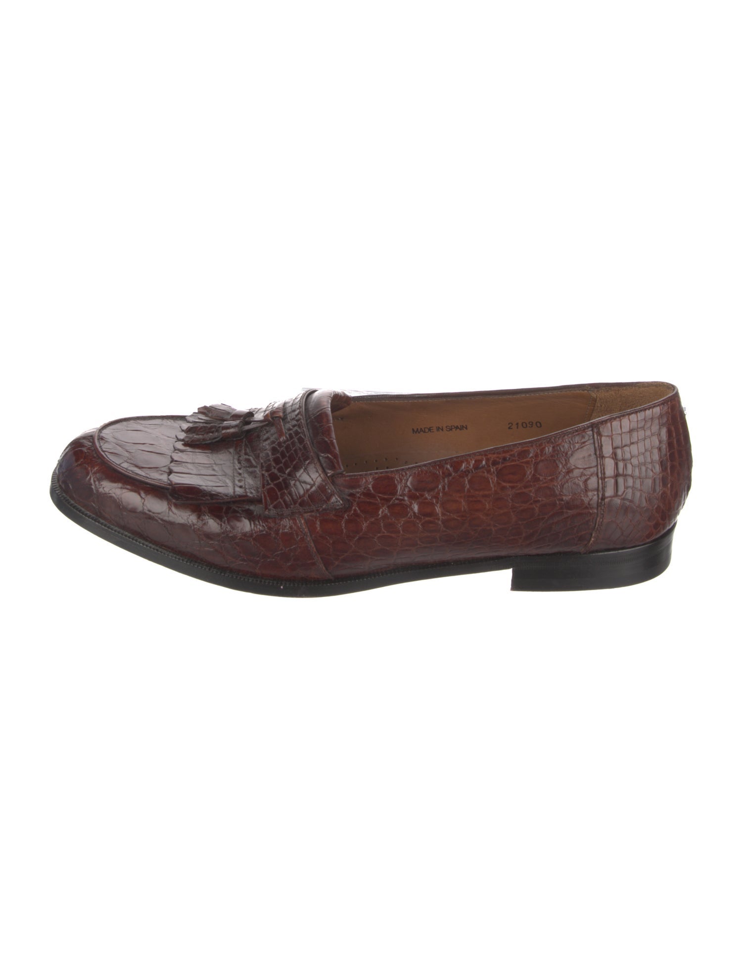 Mezlan Crocodile Tassel Accents Dress Loafers