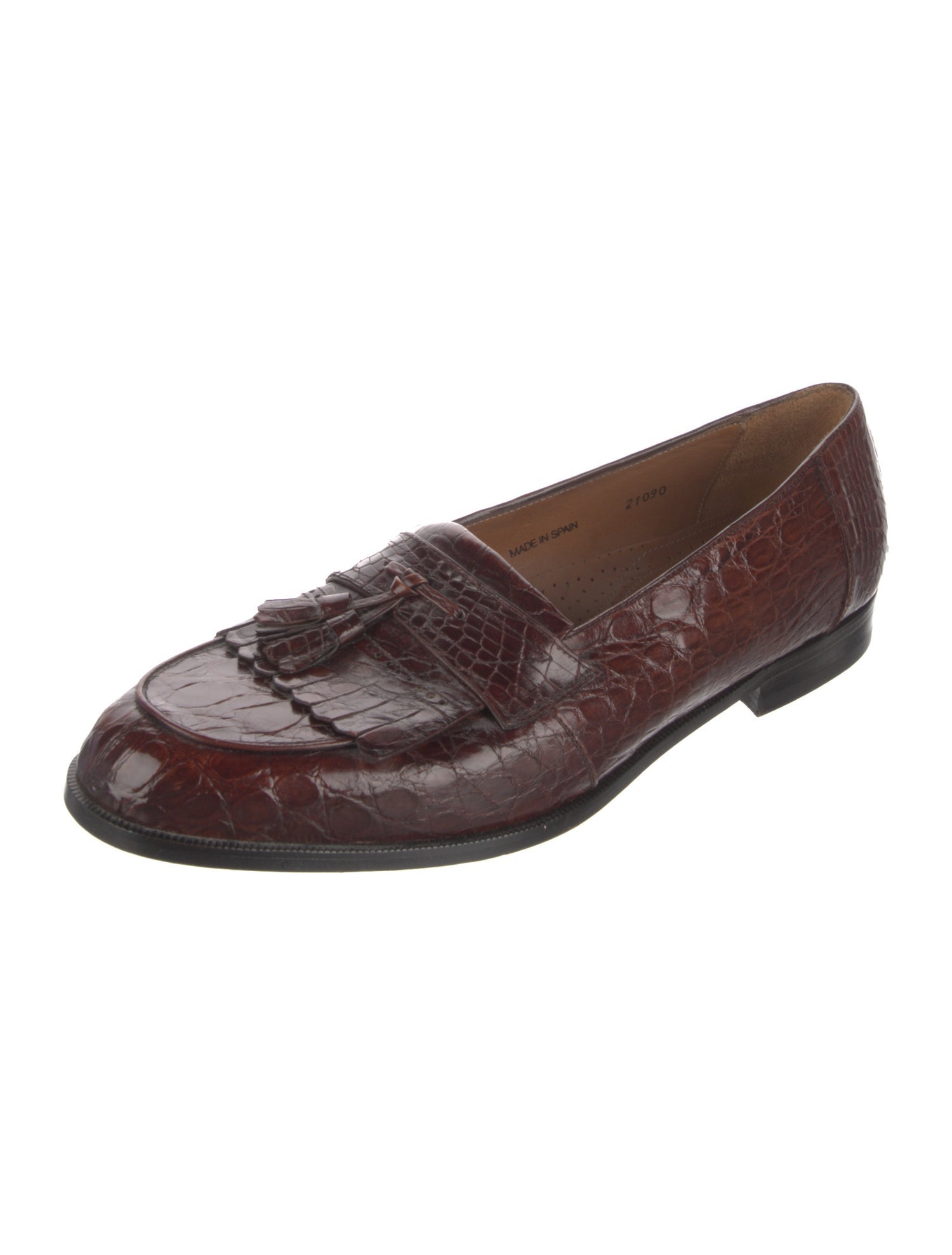 Mezlan Crocodile Tassel Accents Dress Loafers