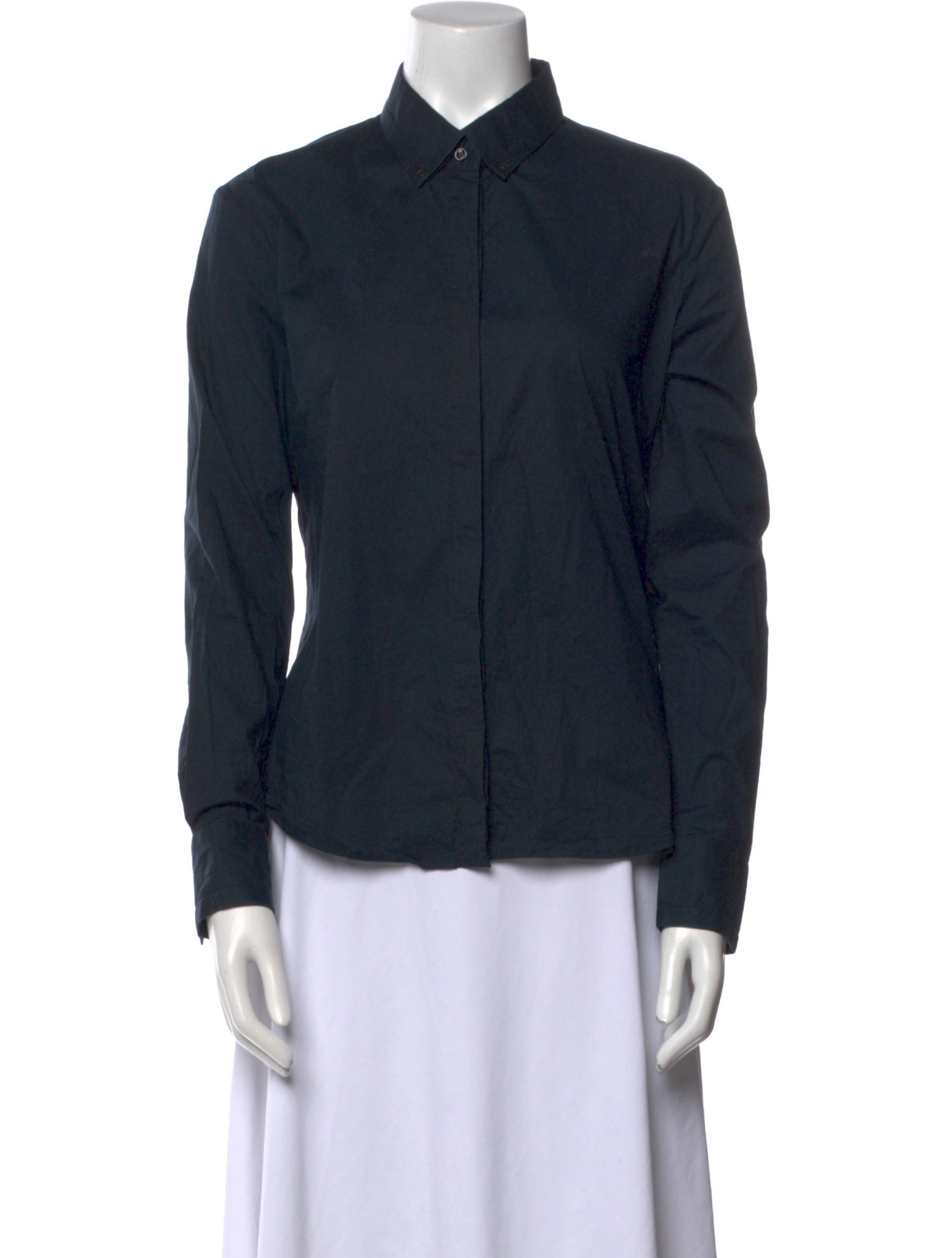 Marithé + François Girbaud Long Sleeve Button-Up Top