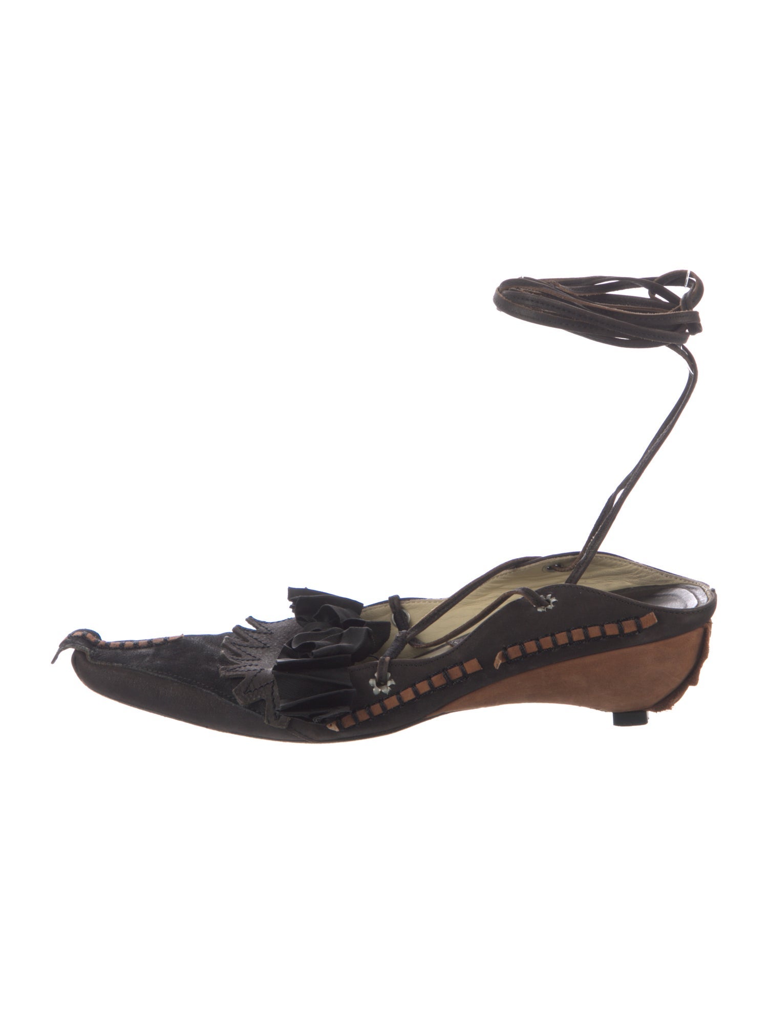 Marithé + François Girbaud Suede Colorblock Pattern D'Orsay Pumps