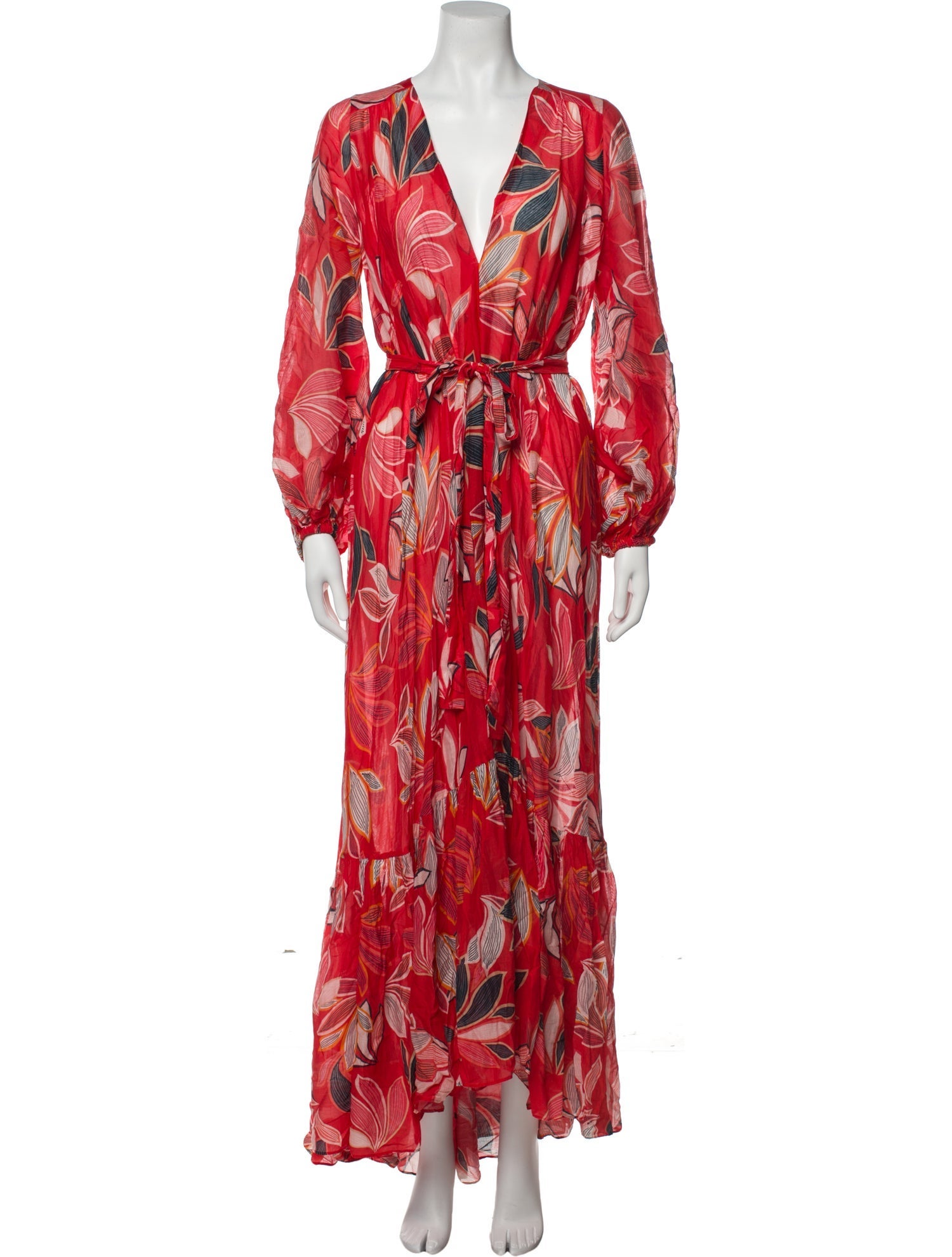 Michelle Farmer Floral Print Long Dress