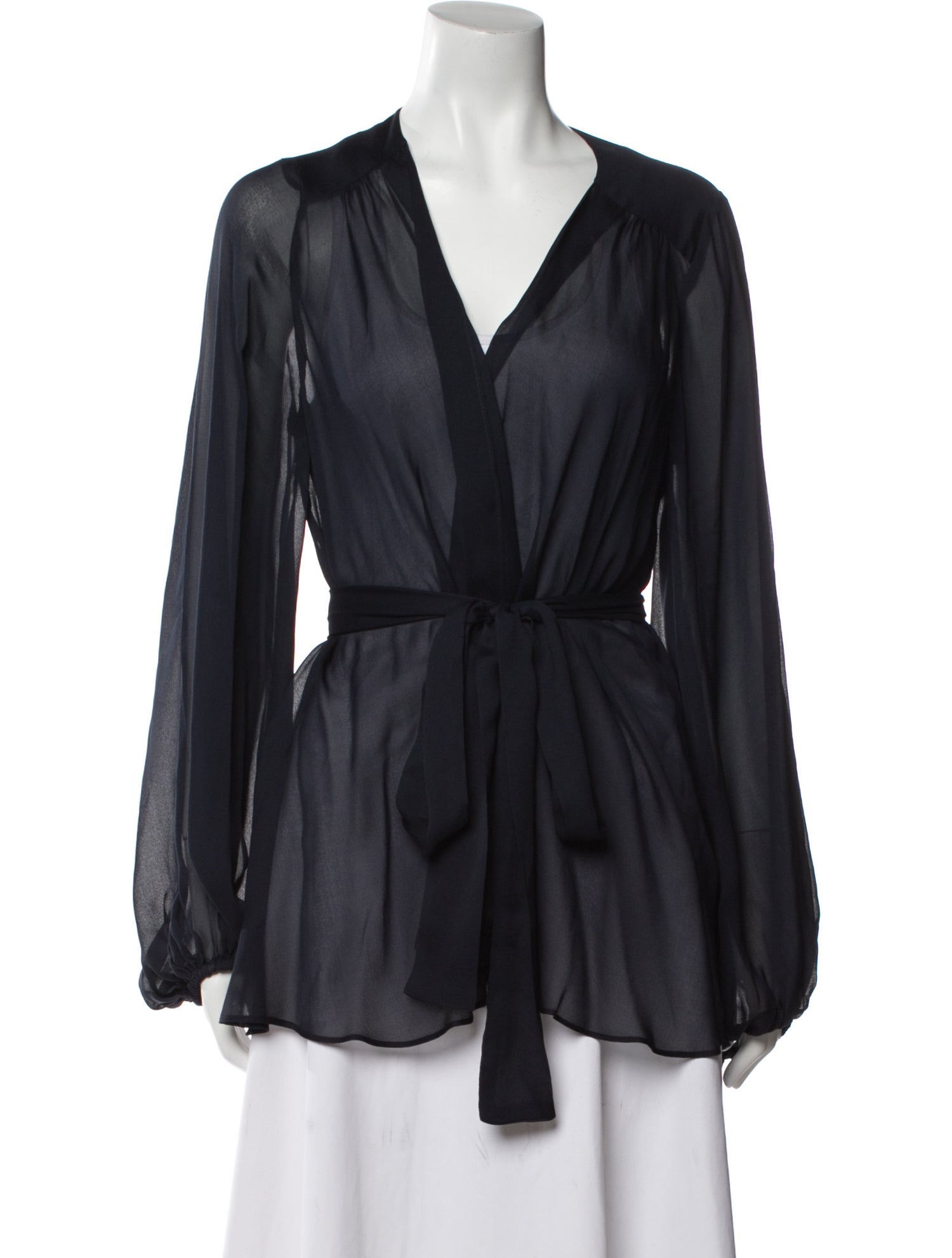 Michelle Farmer Silk V-Neck Blouse