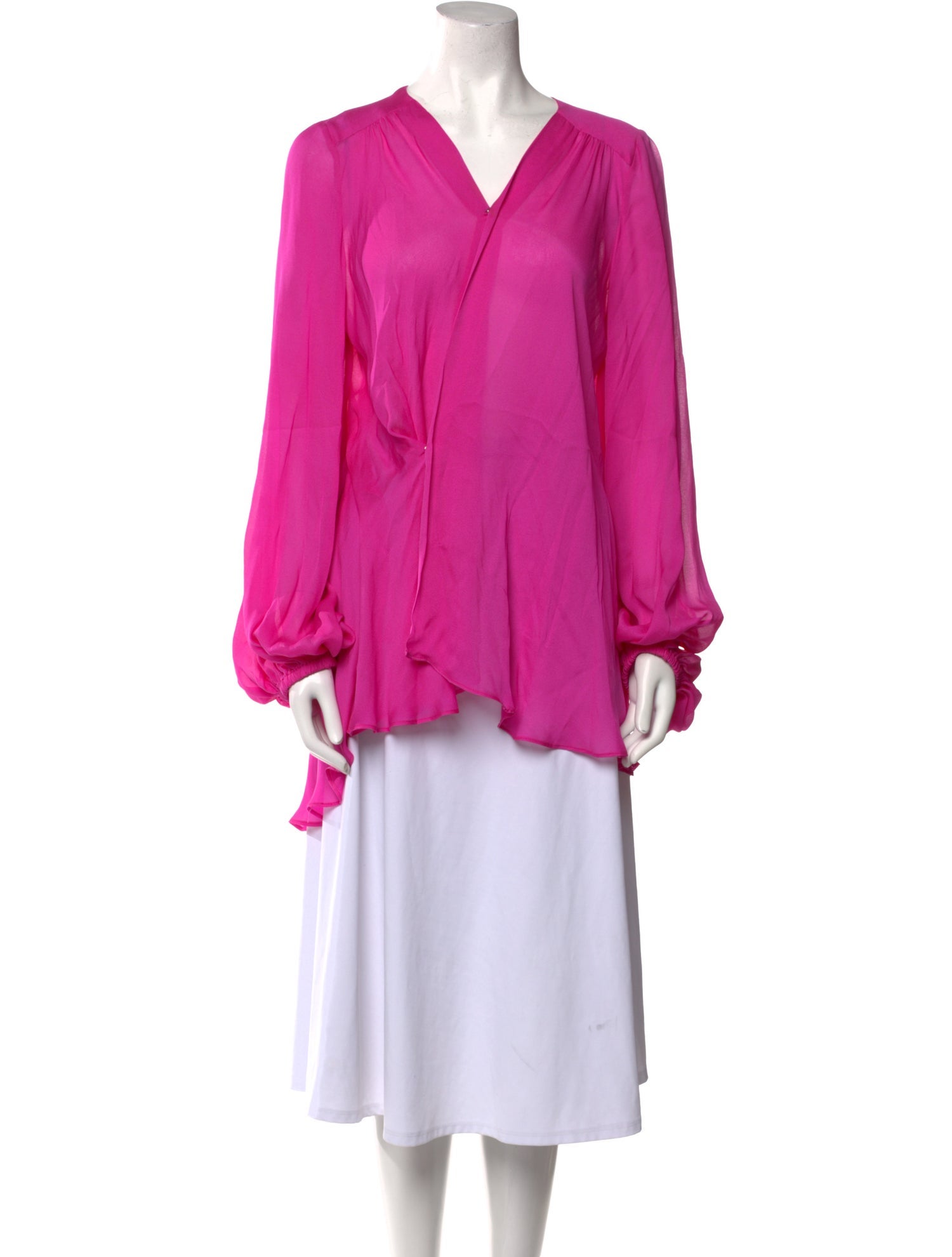 Michelle Farmer Silk V-Neck Blouse