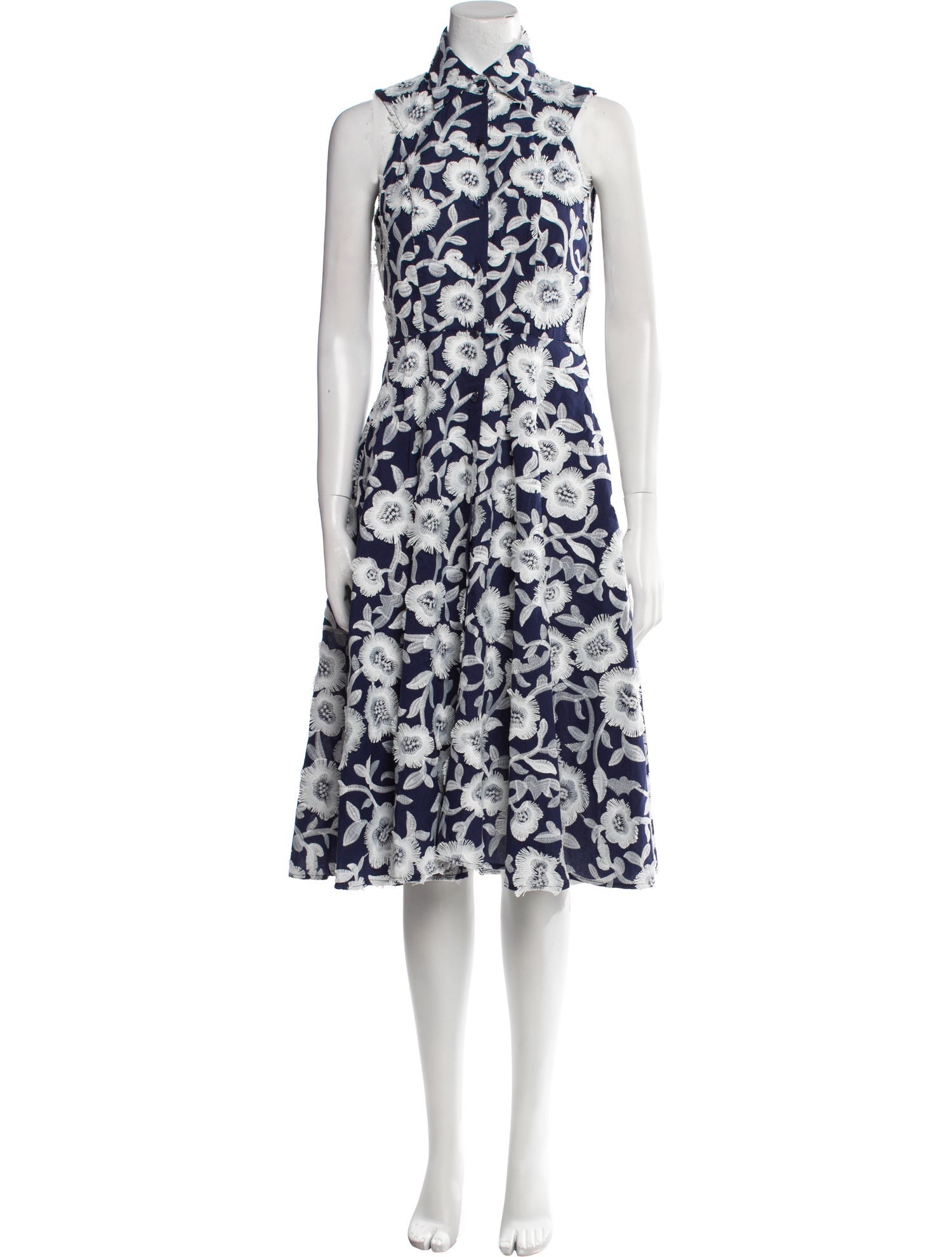 Michelle Farmer Floral Print Midi Length Dress
