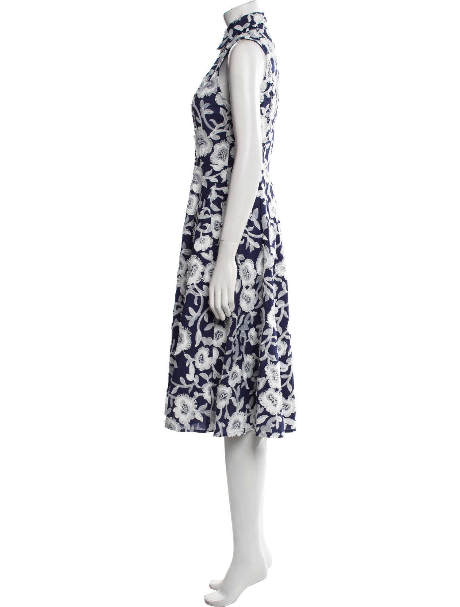 Michelle Farmer Floral Print Midi Length Dress