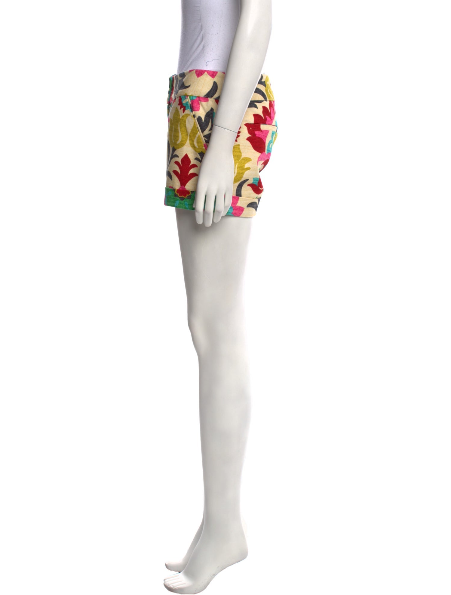 Michelle Farmer Floral Print Mini Shorts