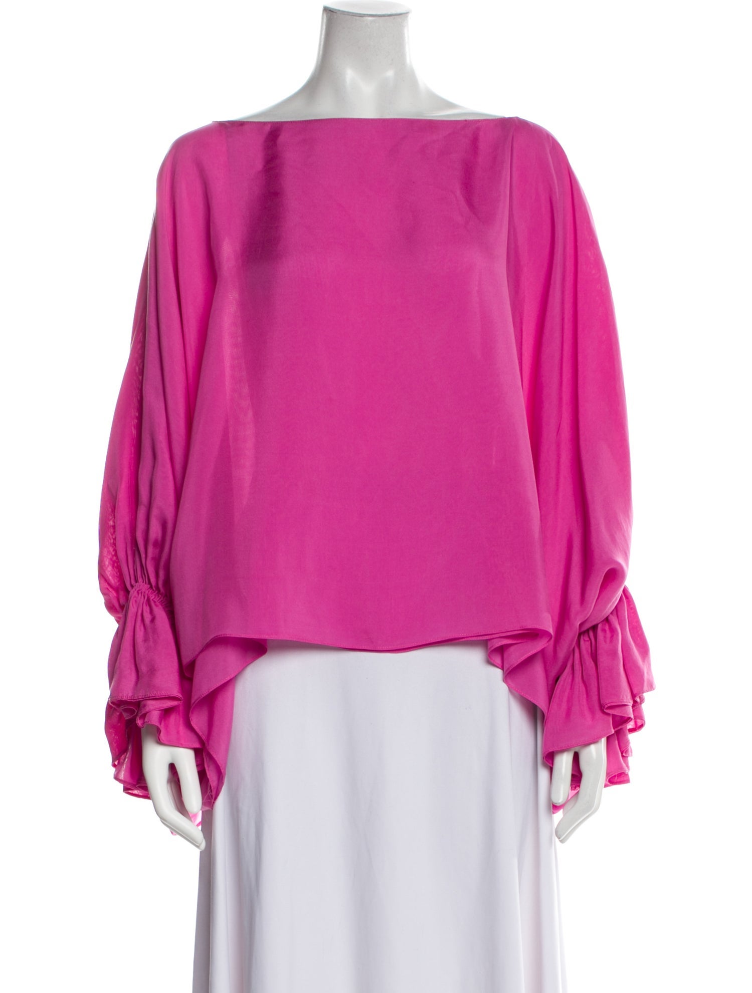 Michelle Farmer Silk Bateau Neckline Blouse