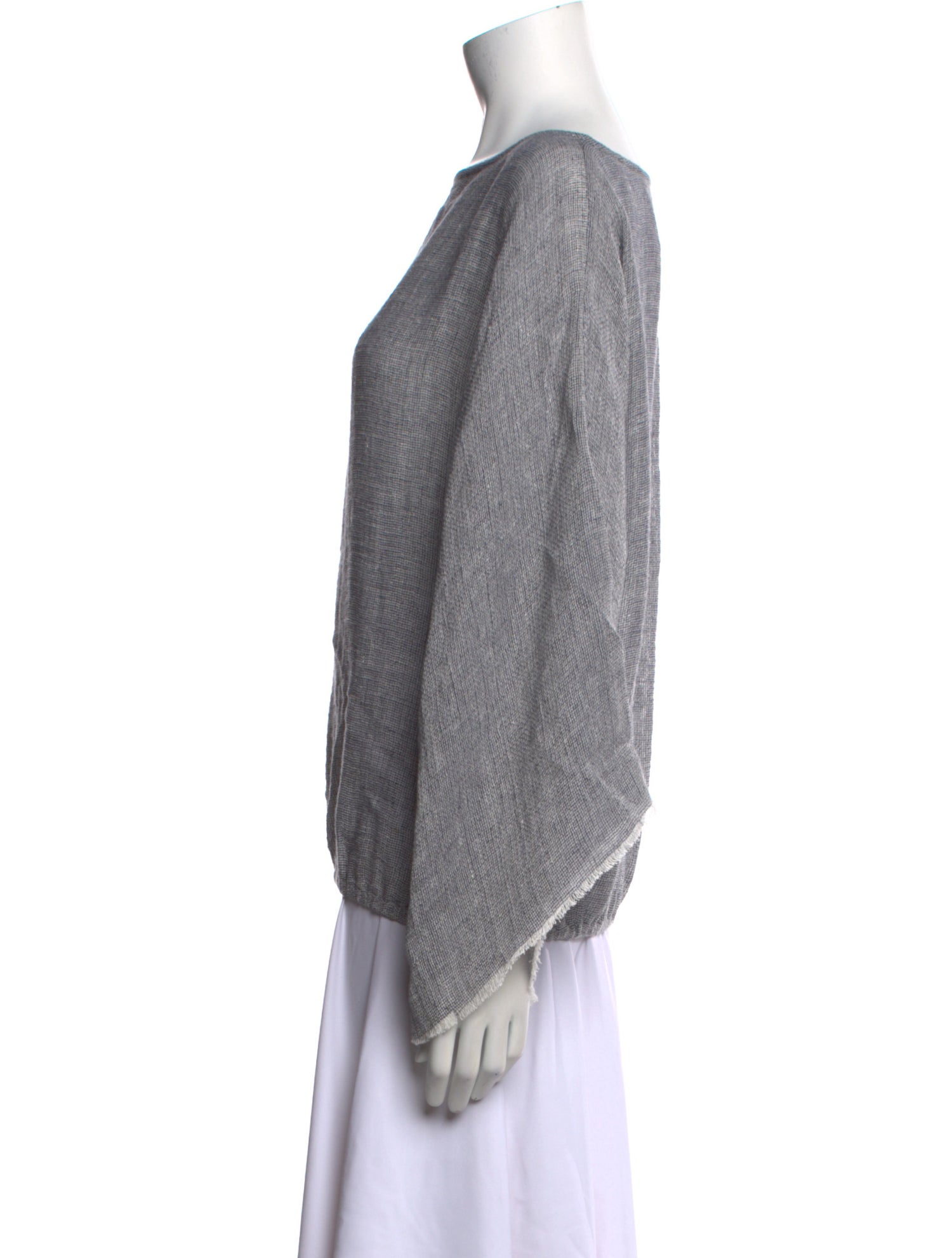 Michelle Farmer Bateau Neckline Long Sleeve Blouse