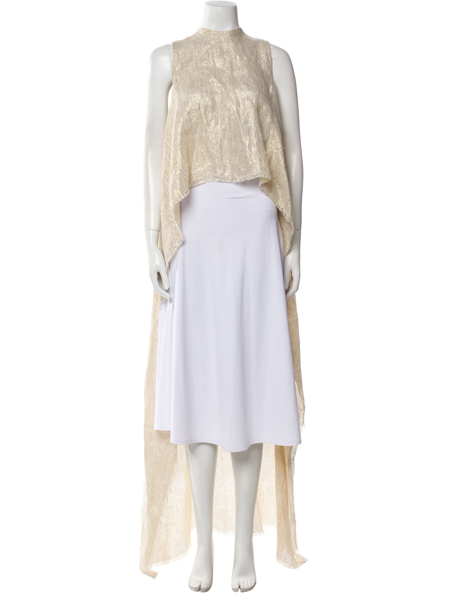 Michelle Farmer Linen Crew Neck Crop Top