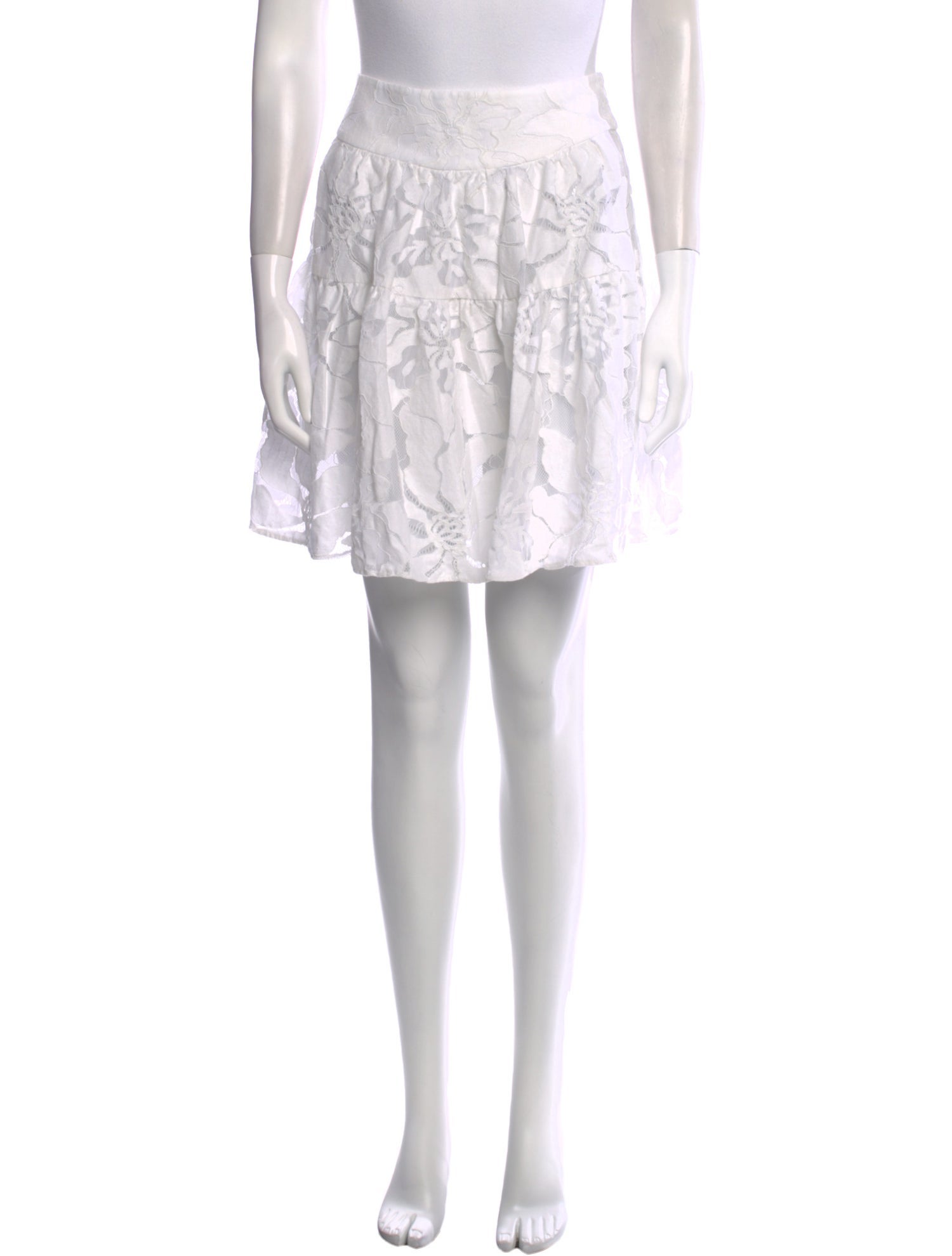 Michelle Farmer Lace Pattern Mini Skirt