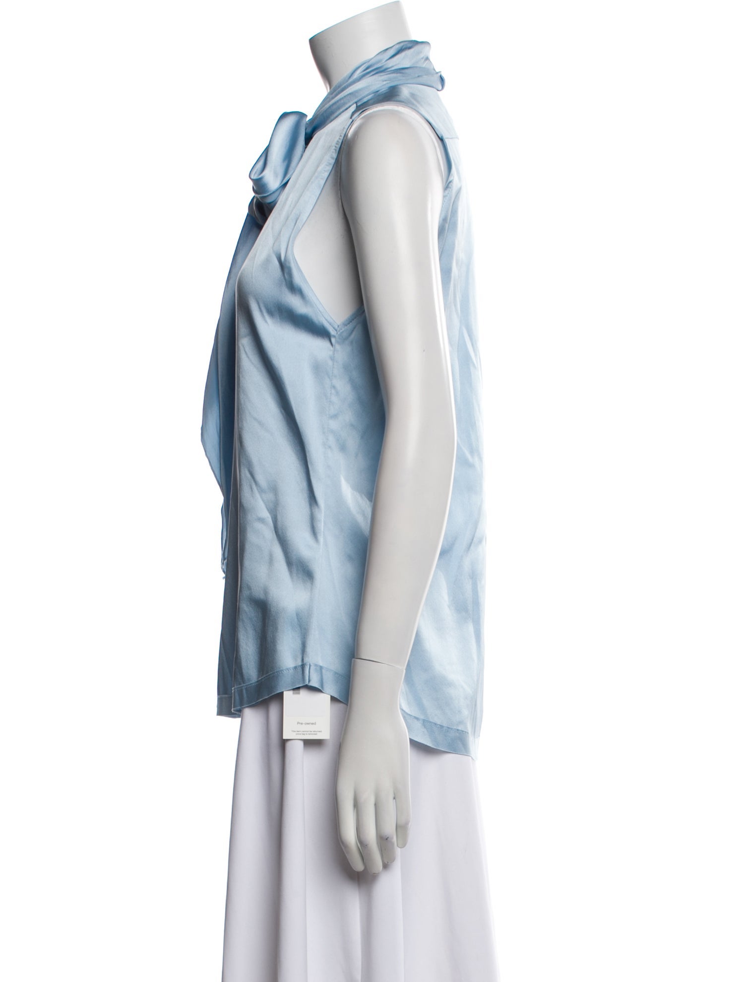 Michelle Farmer Silk Tie Neck Top