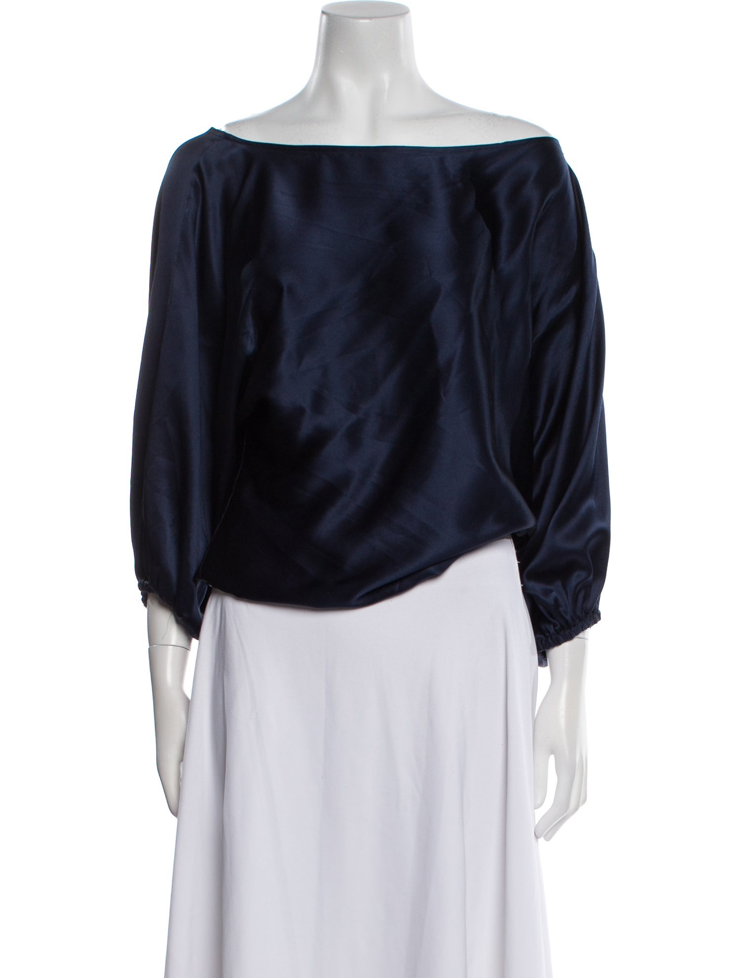 Michelle Farmer Silk Bateau Neckline Blouse