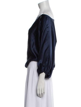Michelle Farmer Silk Bateau Neckline Blouse