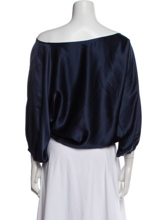 Michelle Farmer Silk Bateau Neckline Blouse