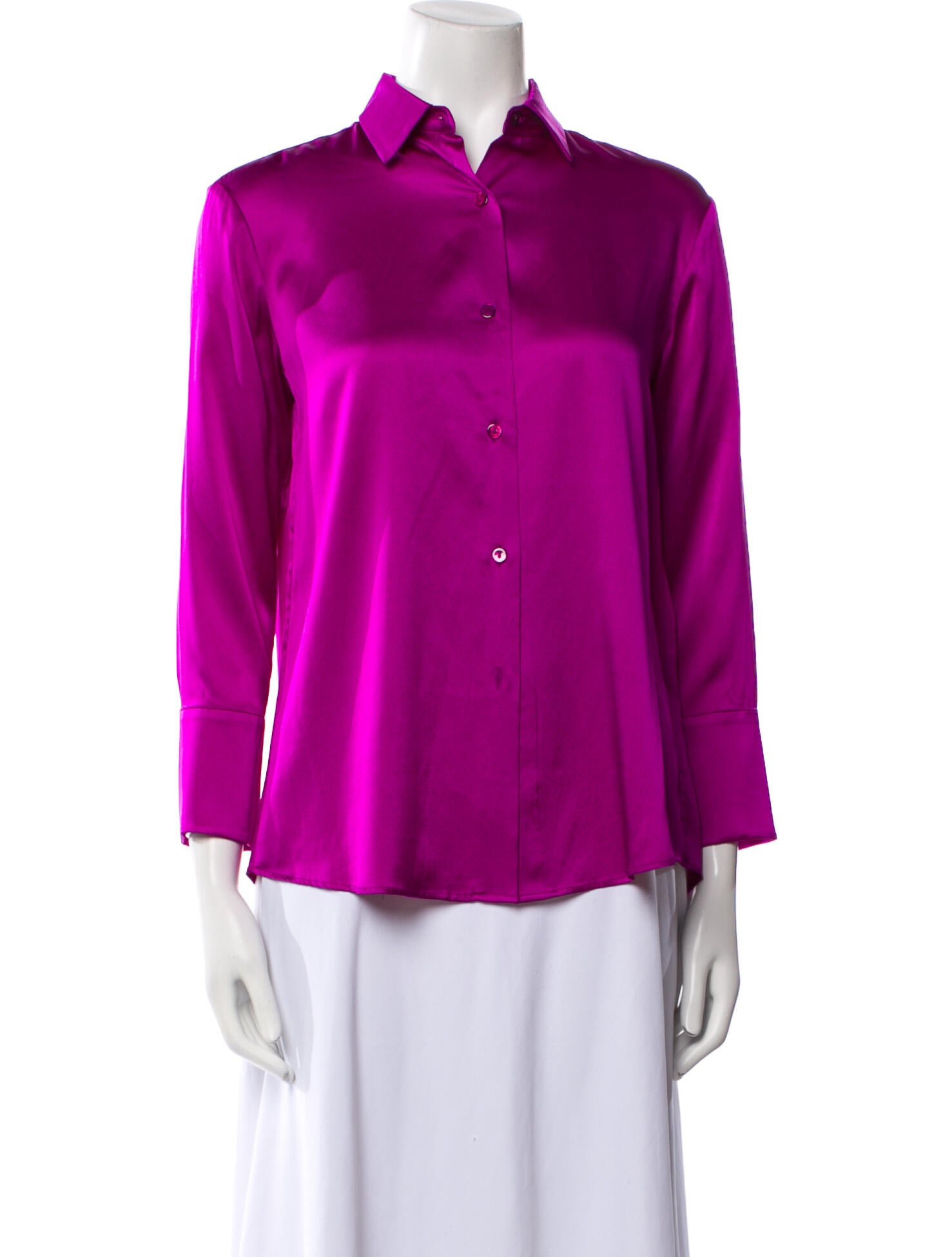 Michelle Farmer Silk Three-Quarter Sleeve Blouse