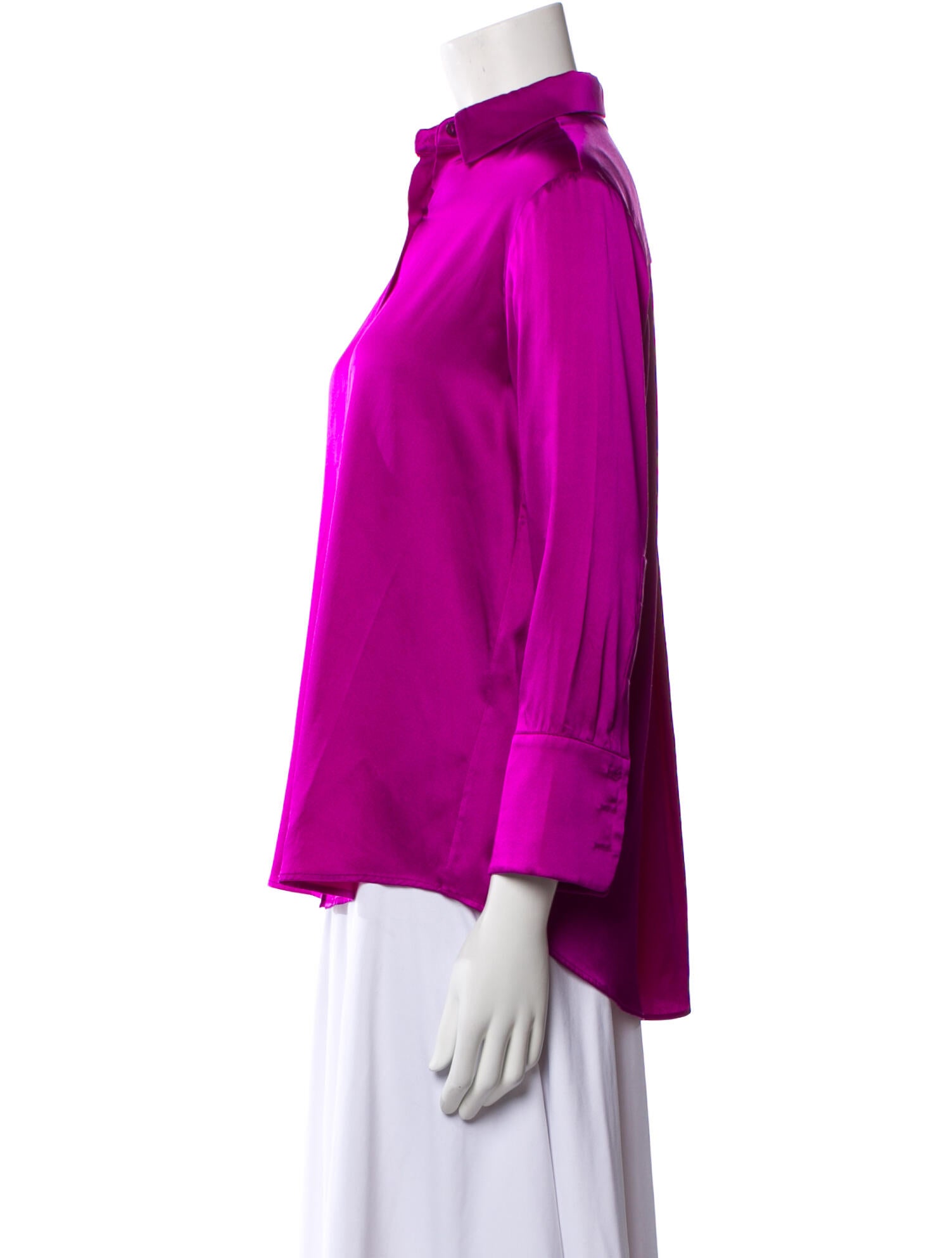 Michelle Farmer Silk Three-Quarter Sleeve Blouse