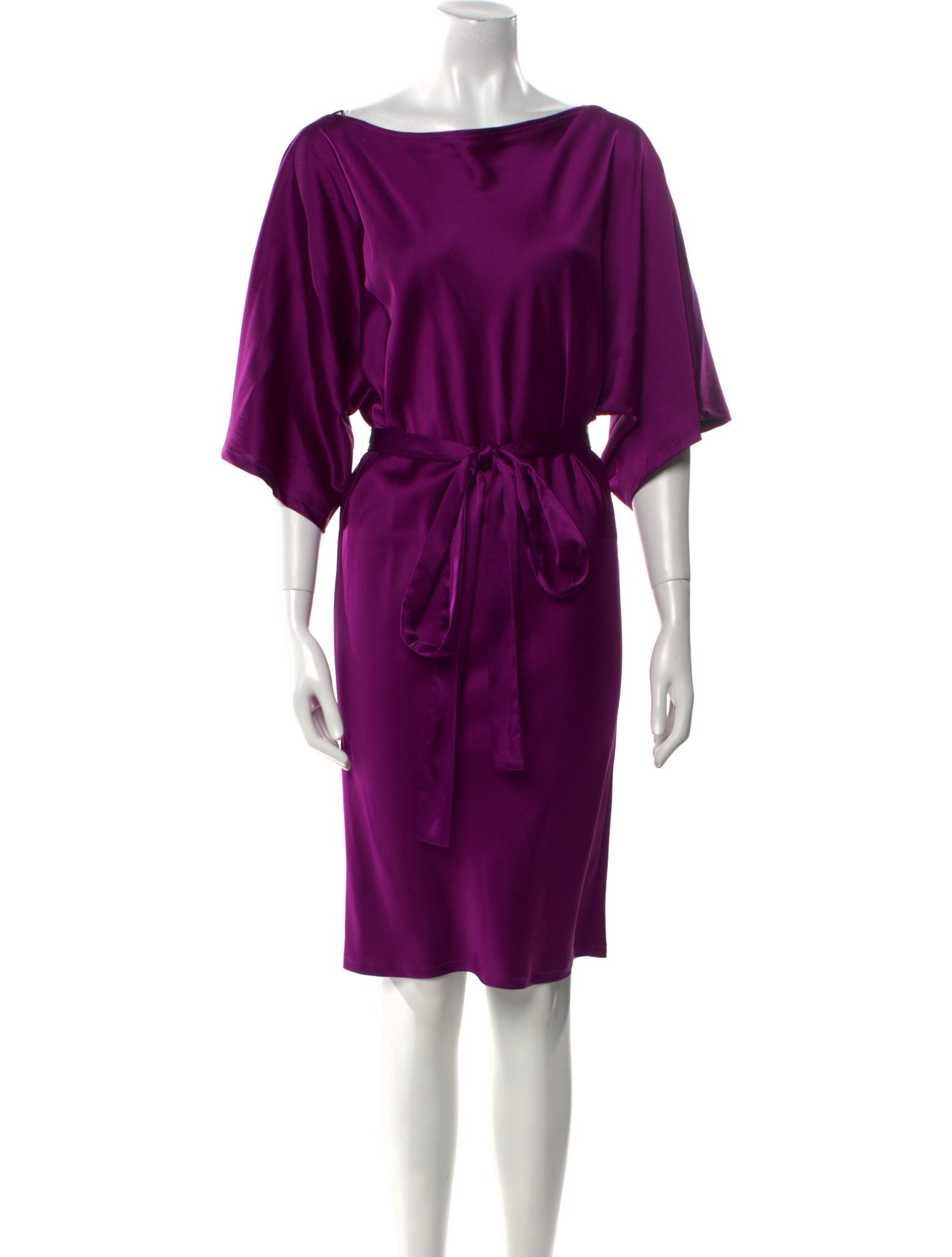 Michelle Farmer Bateau Neckline Knee-Length Dress