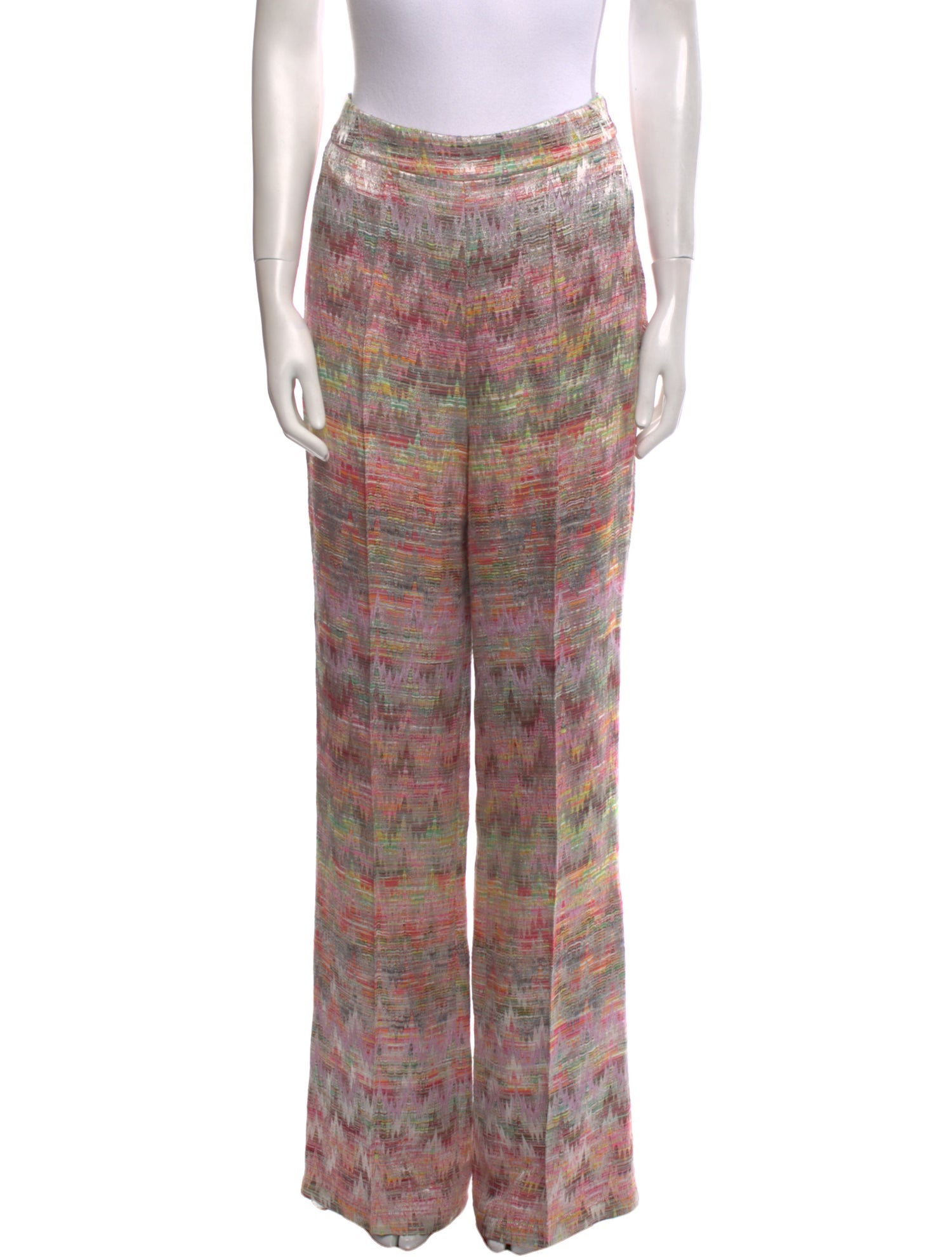 Michelle Farmer Plaid Print Wide Leg Pants