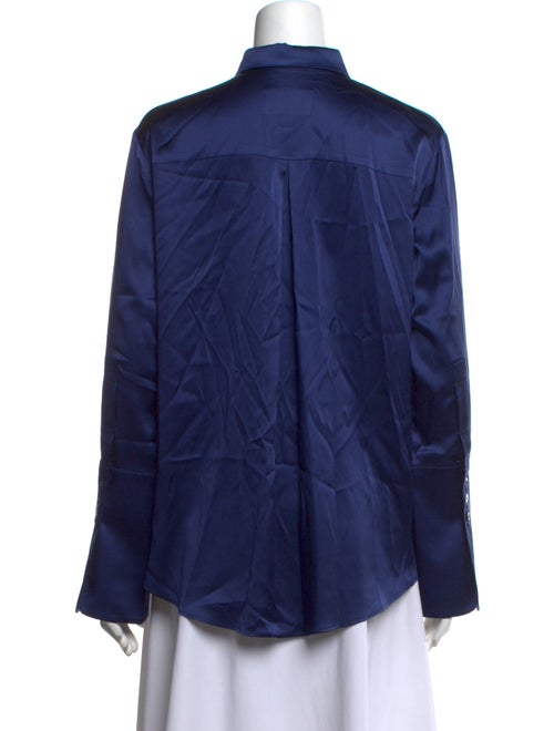 Michelle Farmer Silk Long Sleeve Button-Up Top