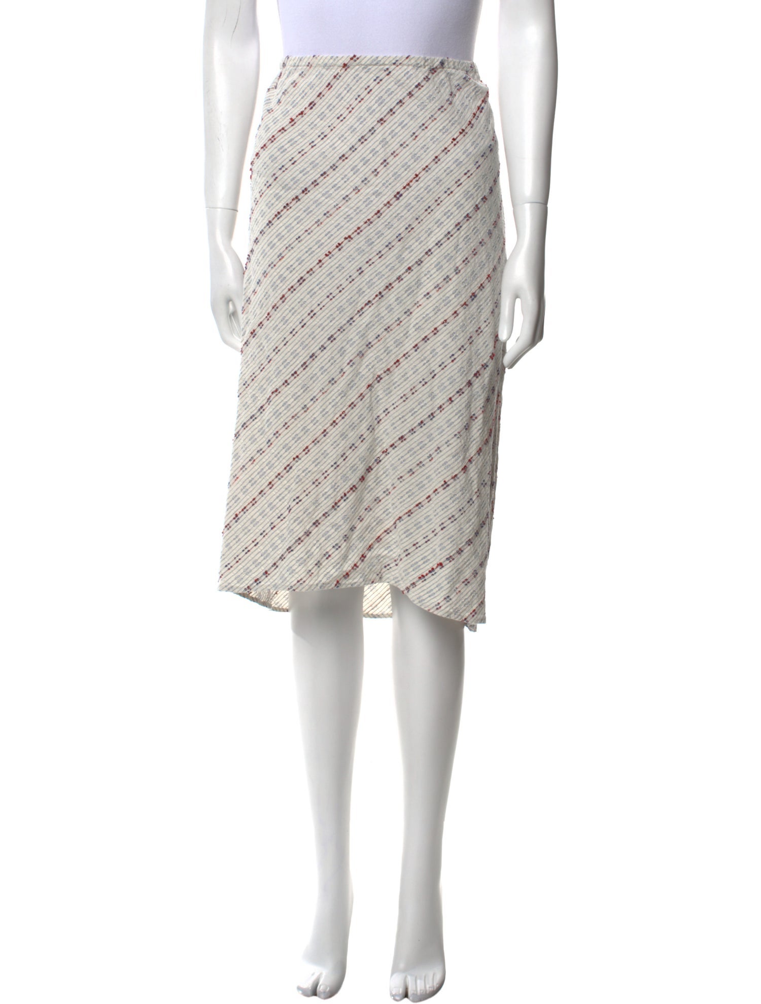 Michelle Farmer Plaid Print Knee-Length Skirt