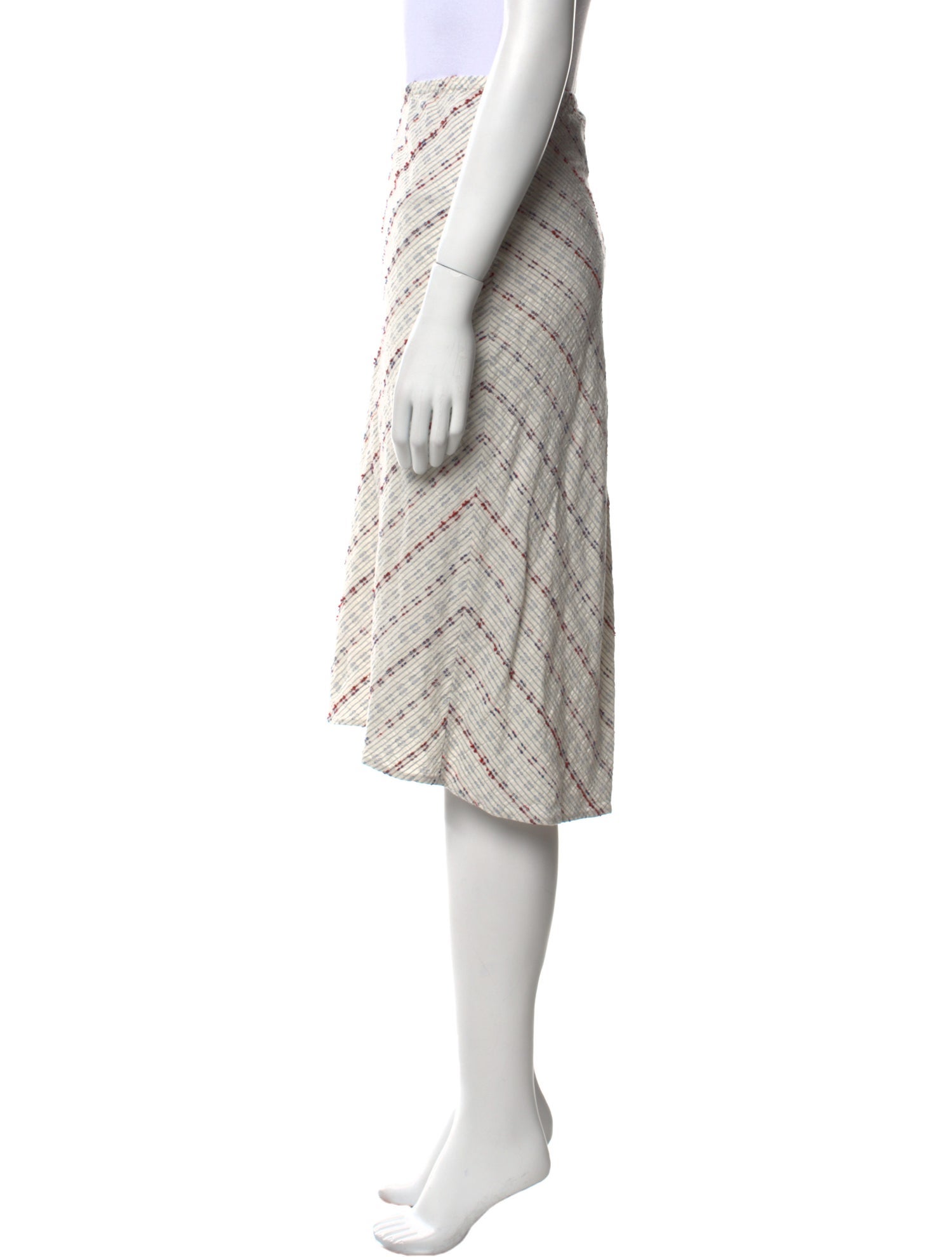 Michelle Farmer Plaid Print Knee-Length Skirt