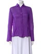 Michelle Farmer Silk Long Sleeve Button-Up Top