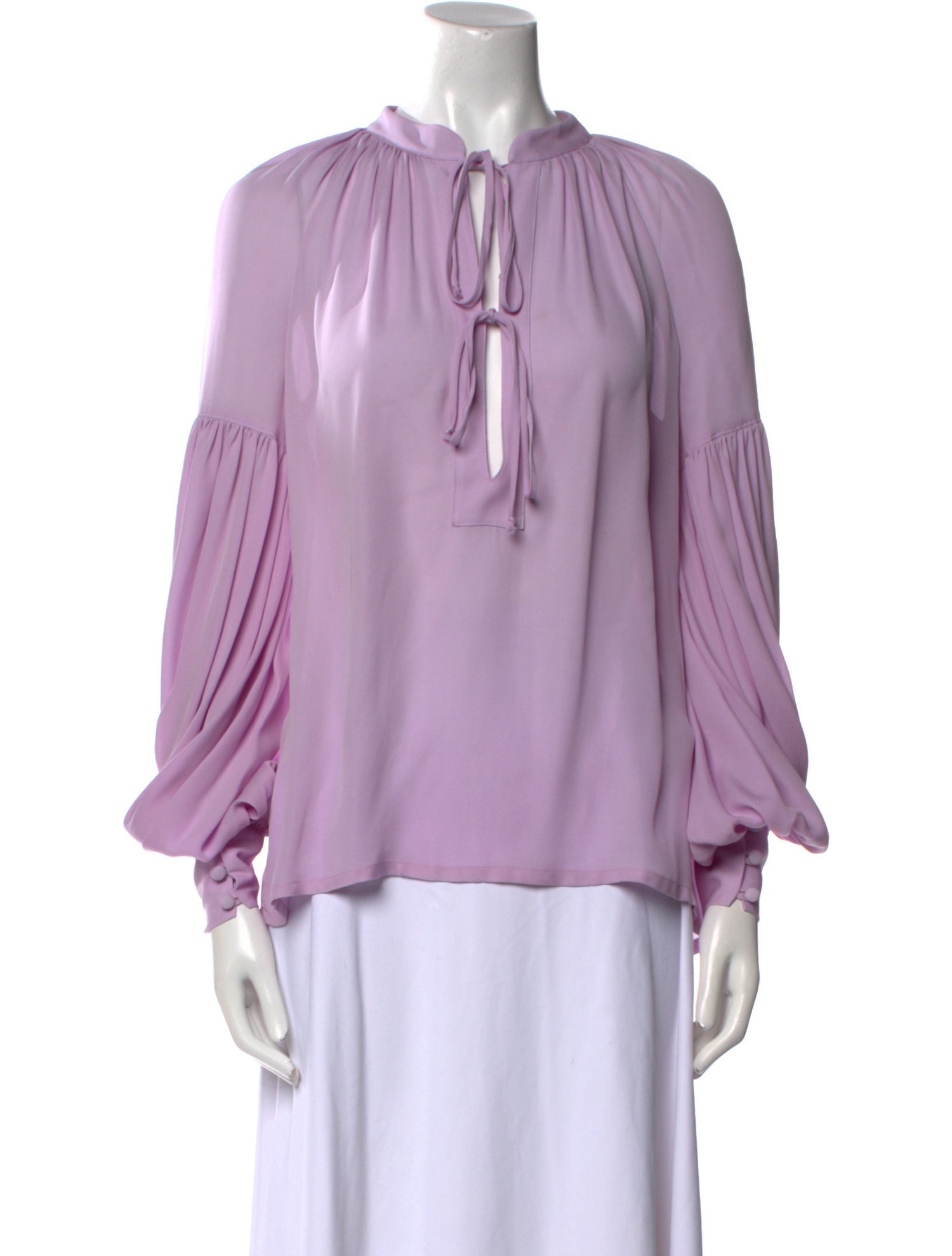 Michelle Farmer Silk Mock Neck Blouse