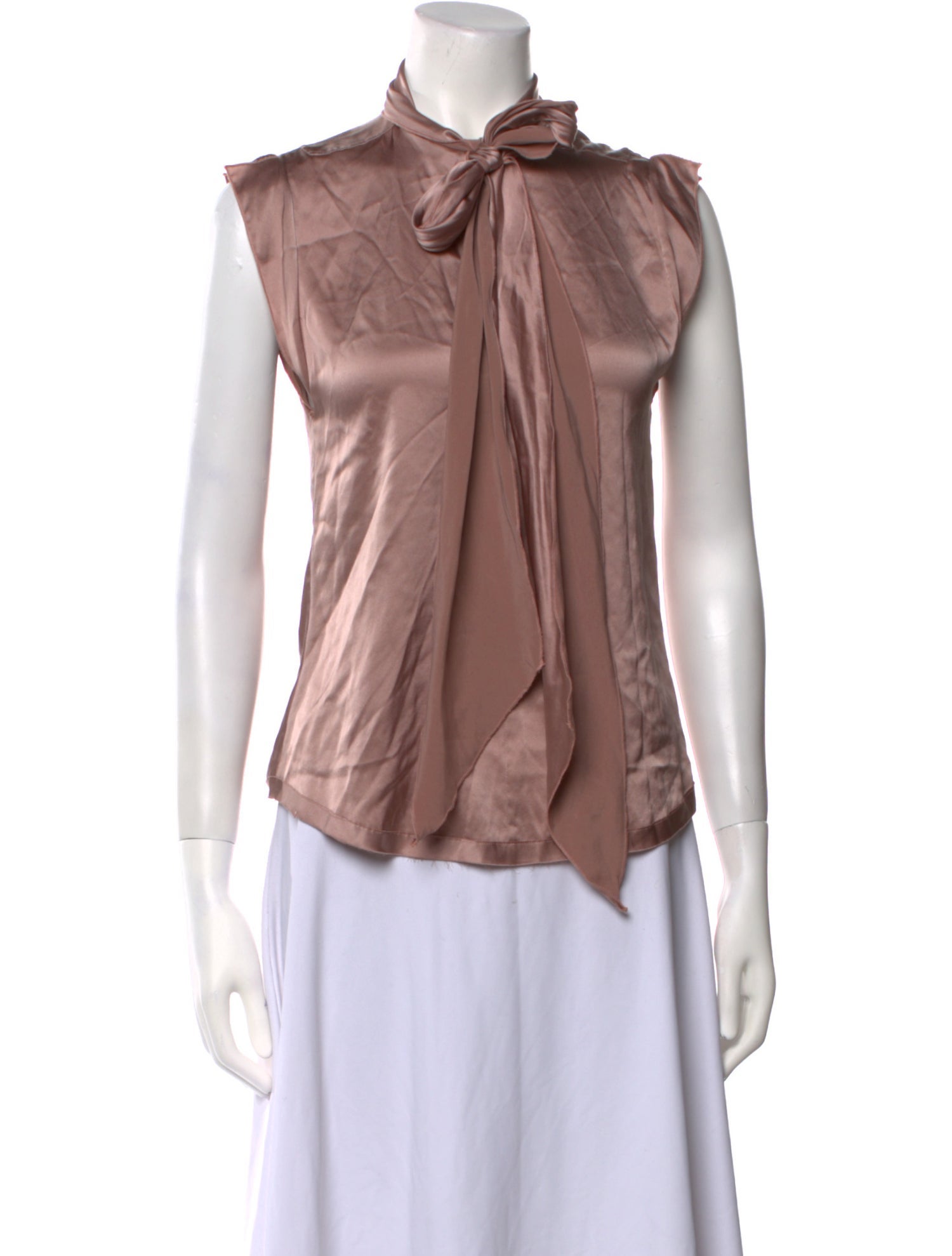 Michelle Farmer Mock Neck Sleeveless Blouse