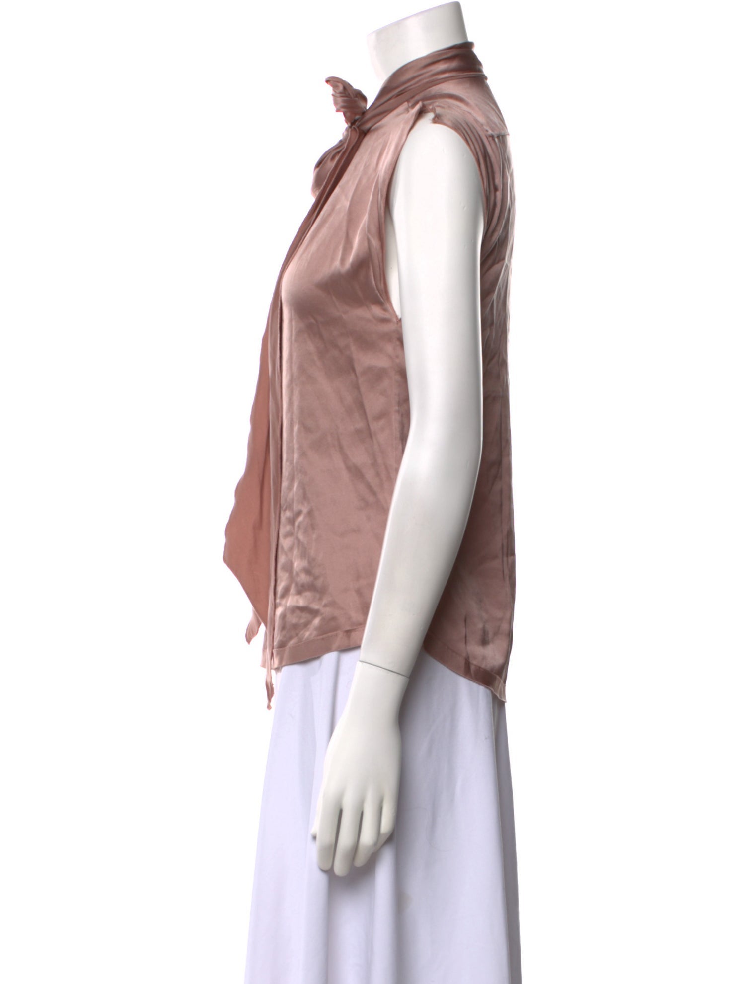 Michelle Farmer Mock Neck Sleeveless Blouse