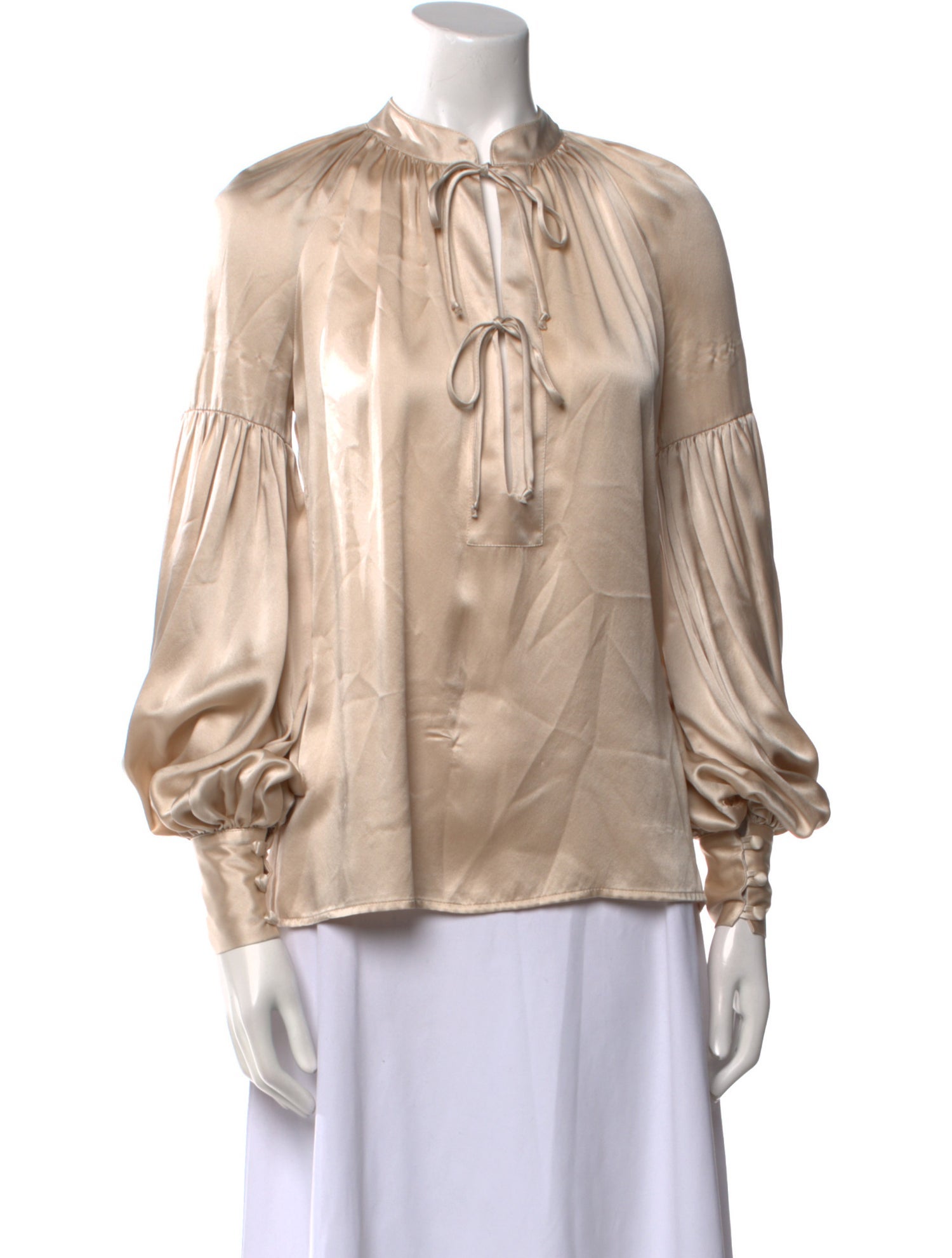 Michelle Farmer Silk Mock Neck Blouse