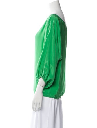 Michelle Farmer Silk Bateau Neckline Blouse