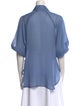 Michelle Farmer Silk Short Sleeve Button-Up Top