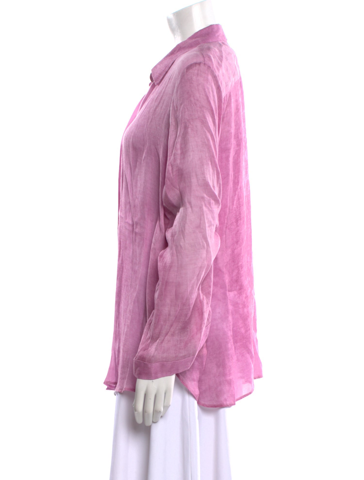 Michelle Farmer Linen Long Sleeve Button-Up Top