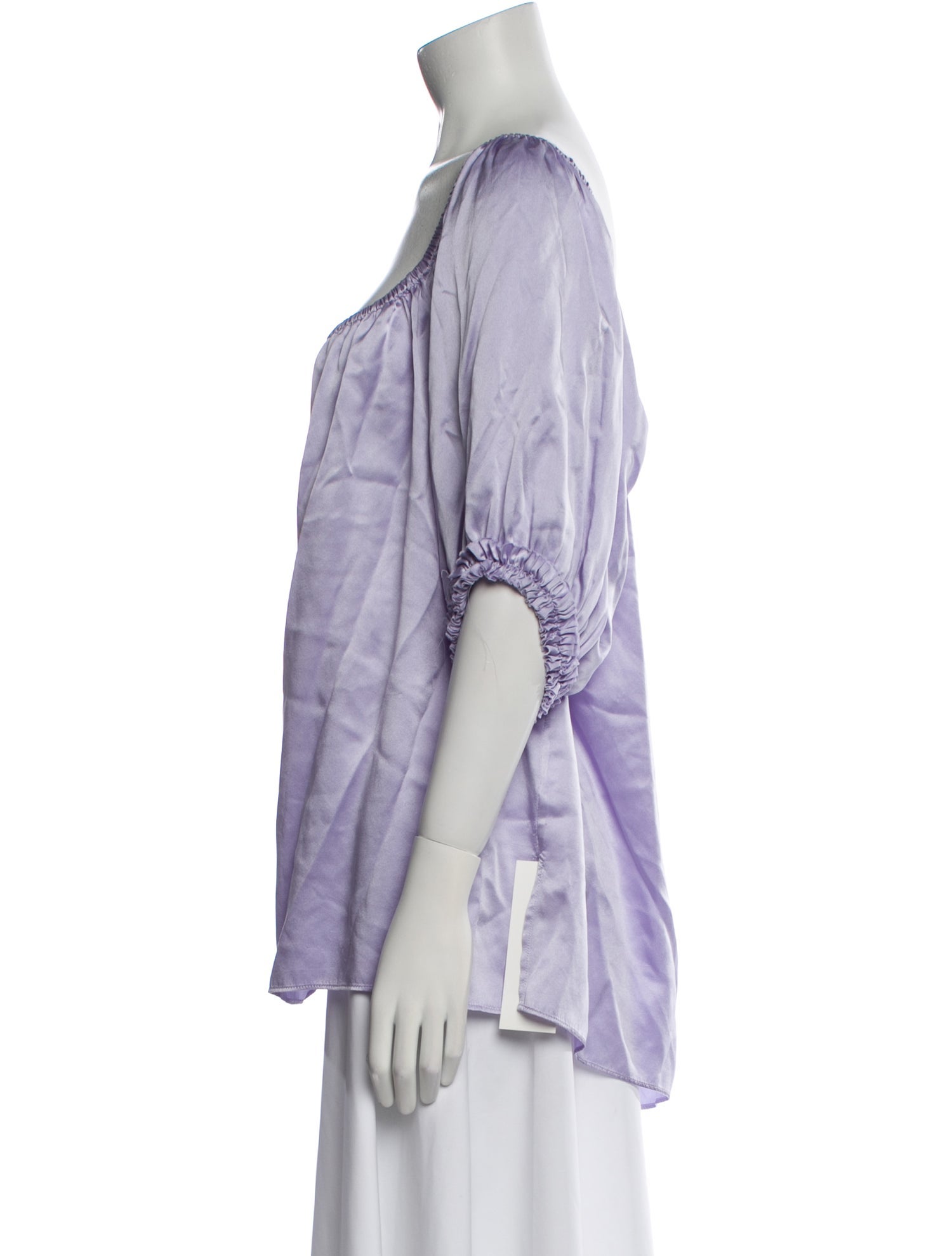 Michelle Farmer Silk Bateau Neckline Blouse