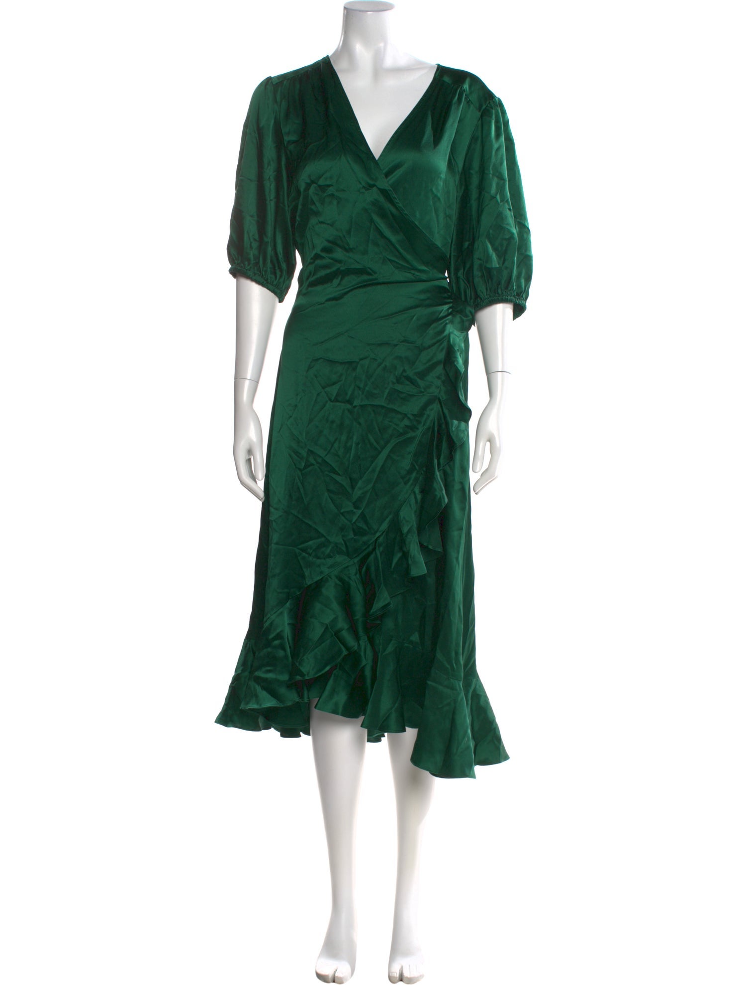 Michelle Farmer Silk Long Dress w/ Tags in Green, Women's XL