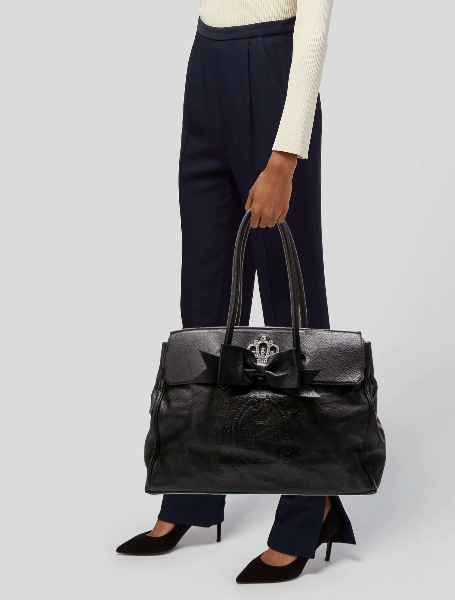 My Flat In London Leather Top Handle Bag