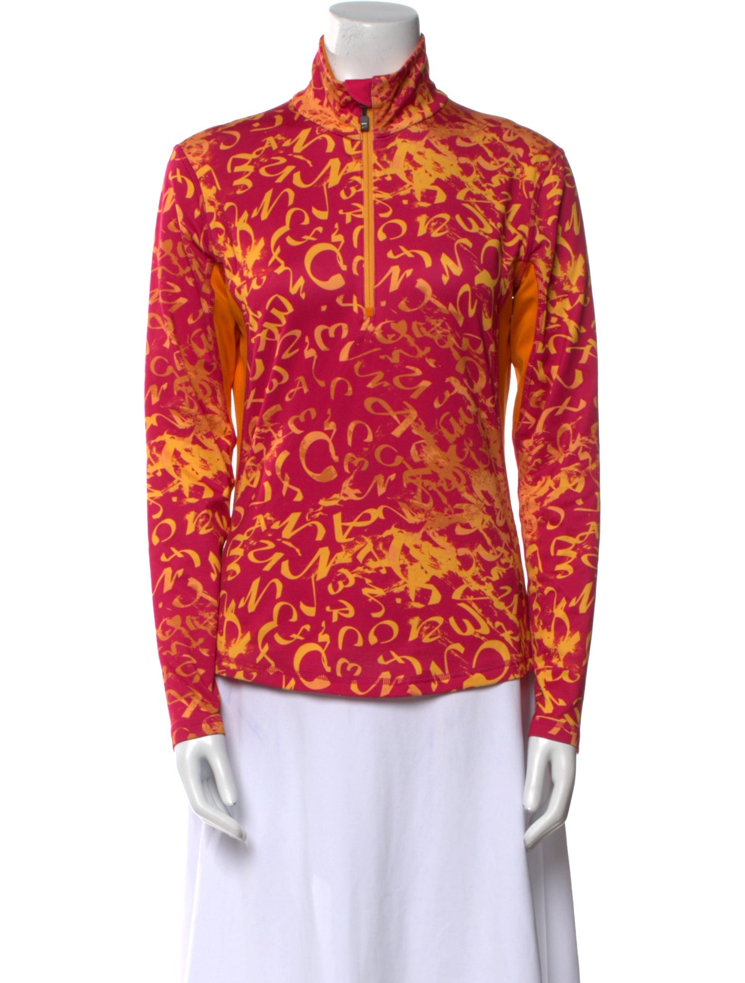 Mountain Force Printed Mock Neck Blouse