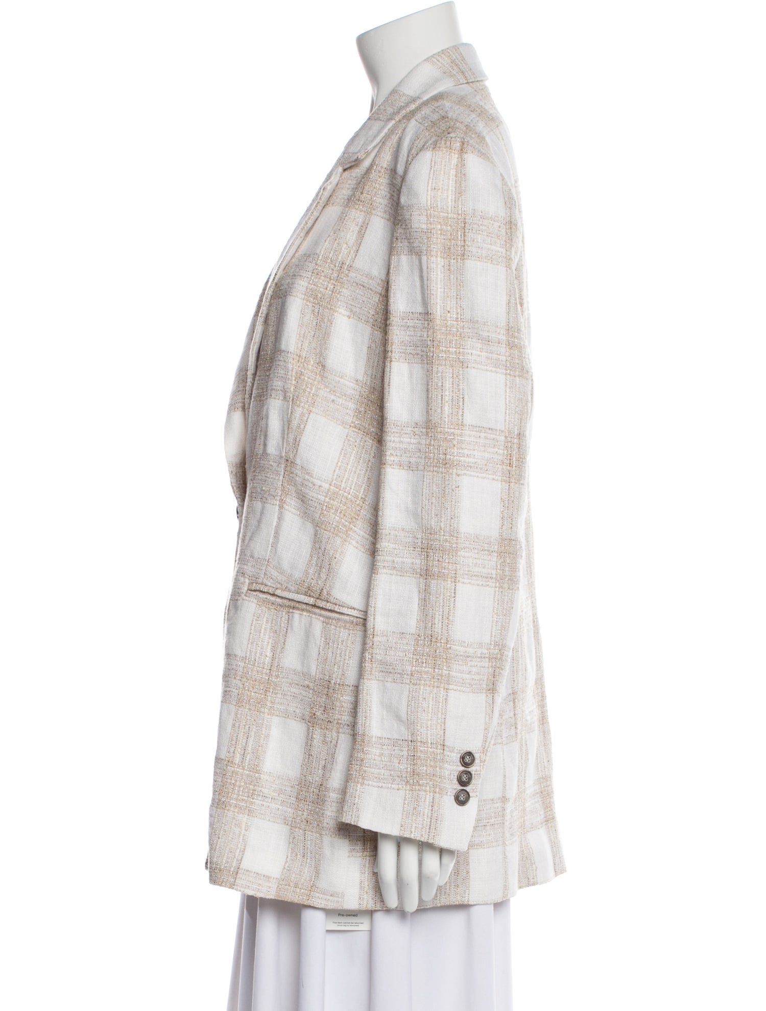 Manila Grace Plaid Print Blazer