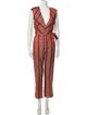 Manila Grace Striped V-Neck Jumpsuit