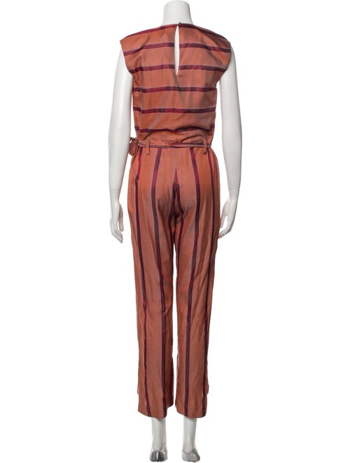 Manila Grace Striped V-Neck Jumpsuit