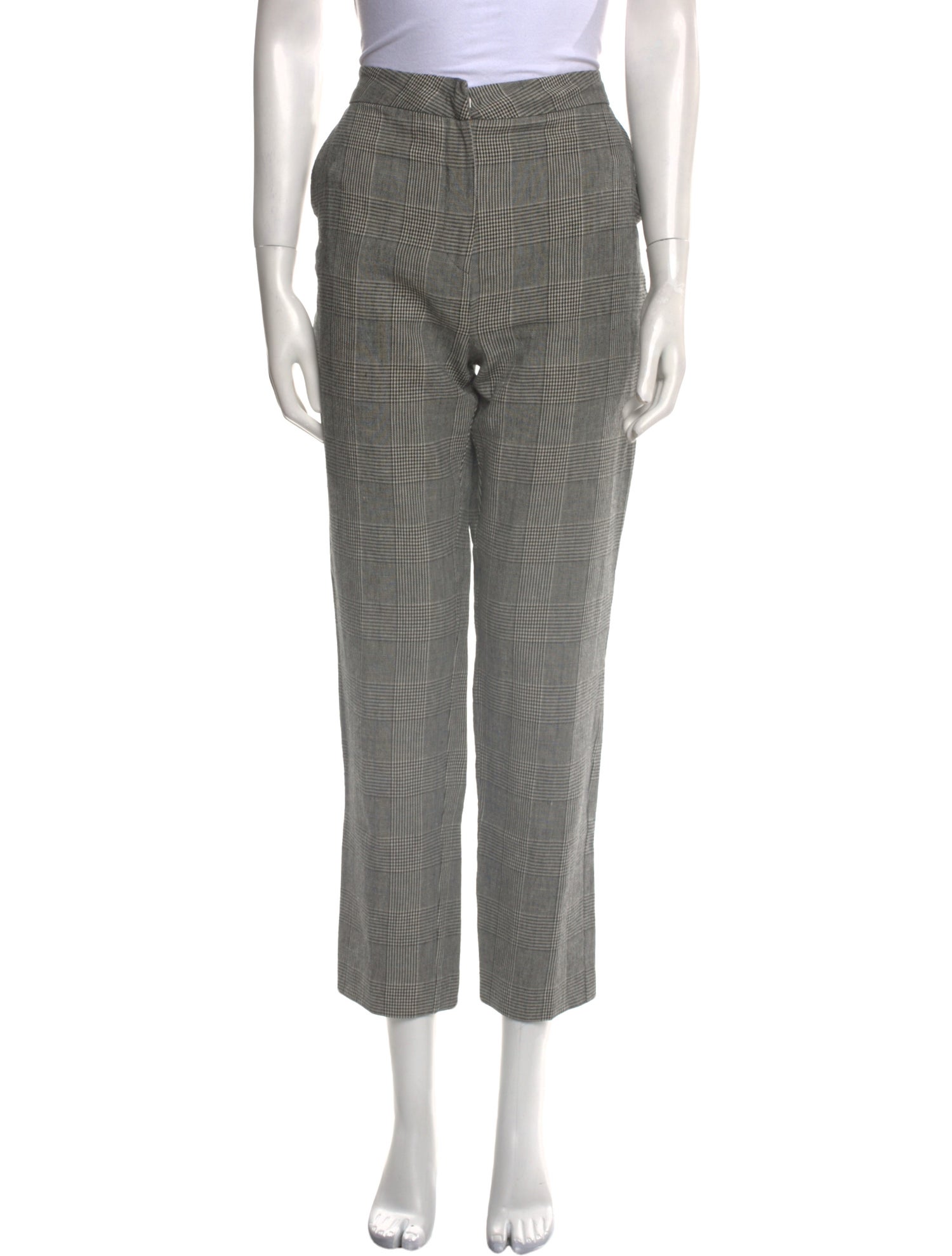 Manila Grace Plaid Print Straight Leg Pants