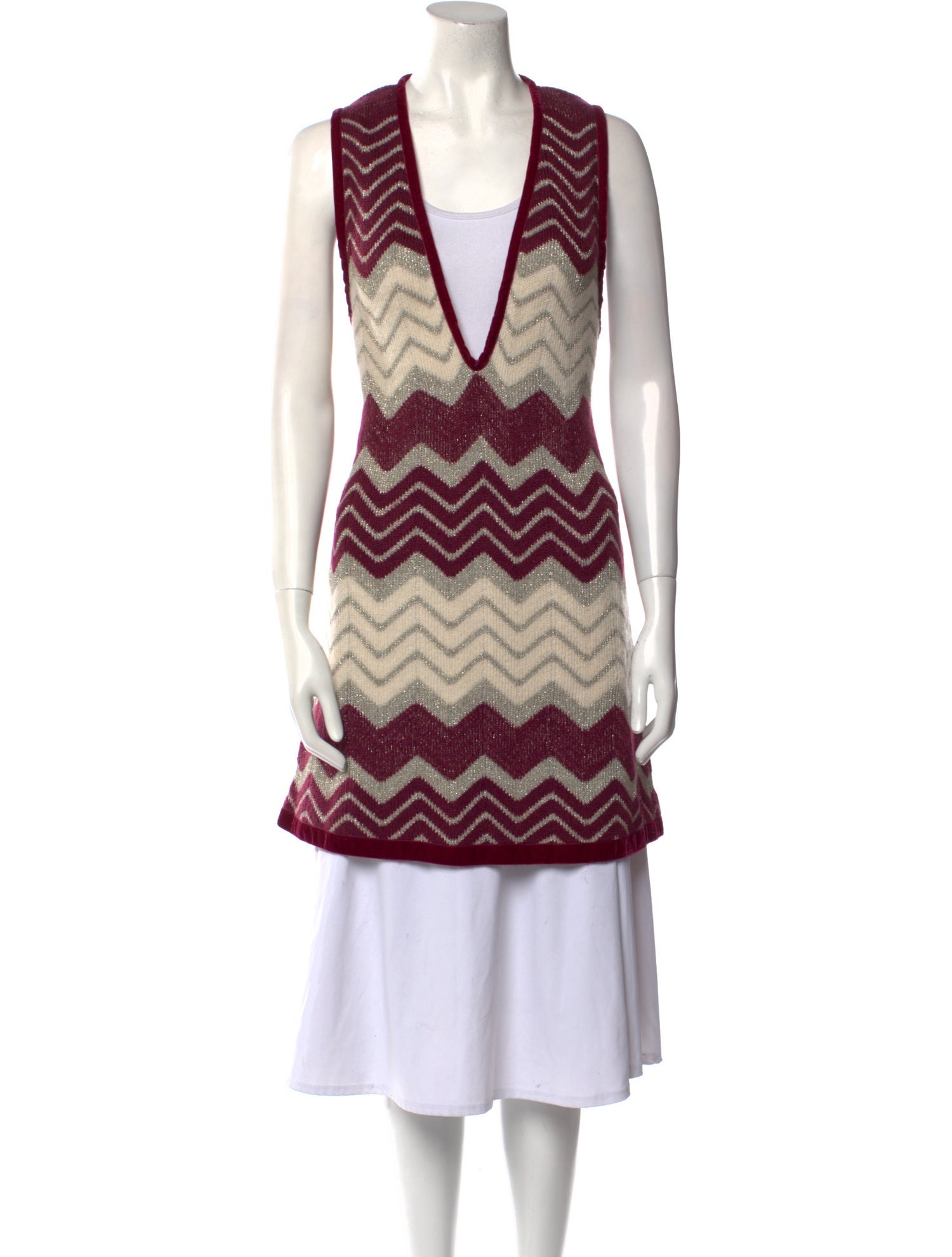 Manila Grace Striped V-Neck Sweater