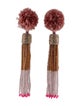Mignonne Gavigan Leather & Bead Tassel Drop Earrings