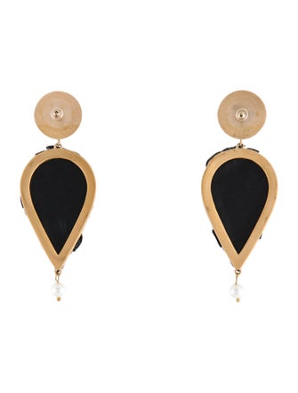 Mignonne Gavigan Sequins, Faux Pearl & Leather Drop Earrings