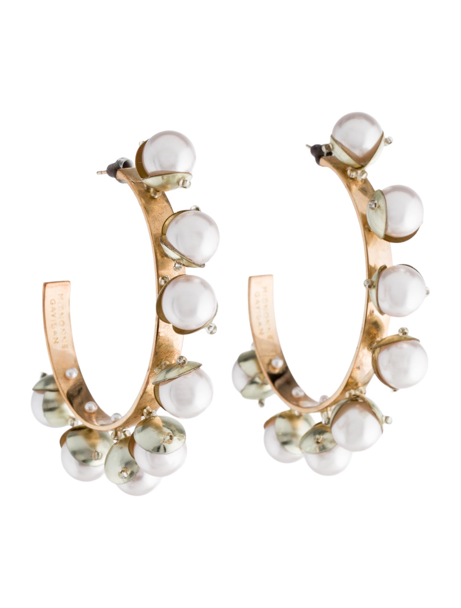 Mignonne Gavigan Faux Pearl Delfina Hoop Earrings